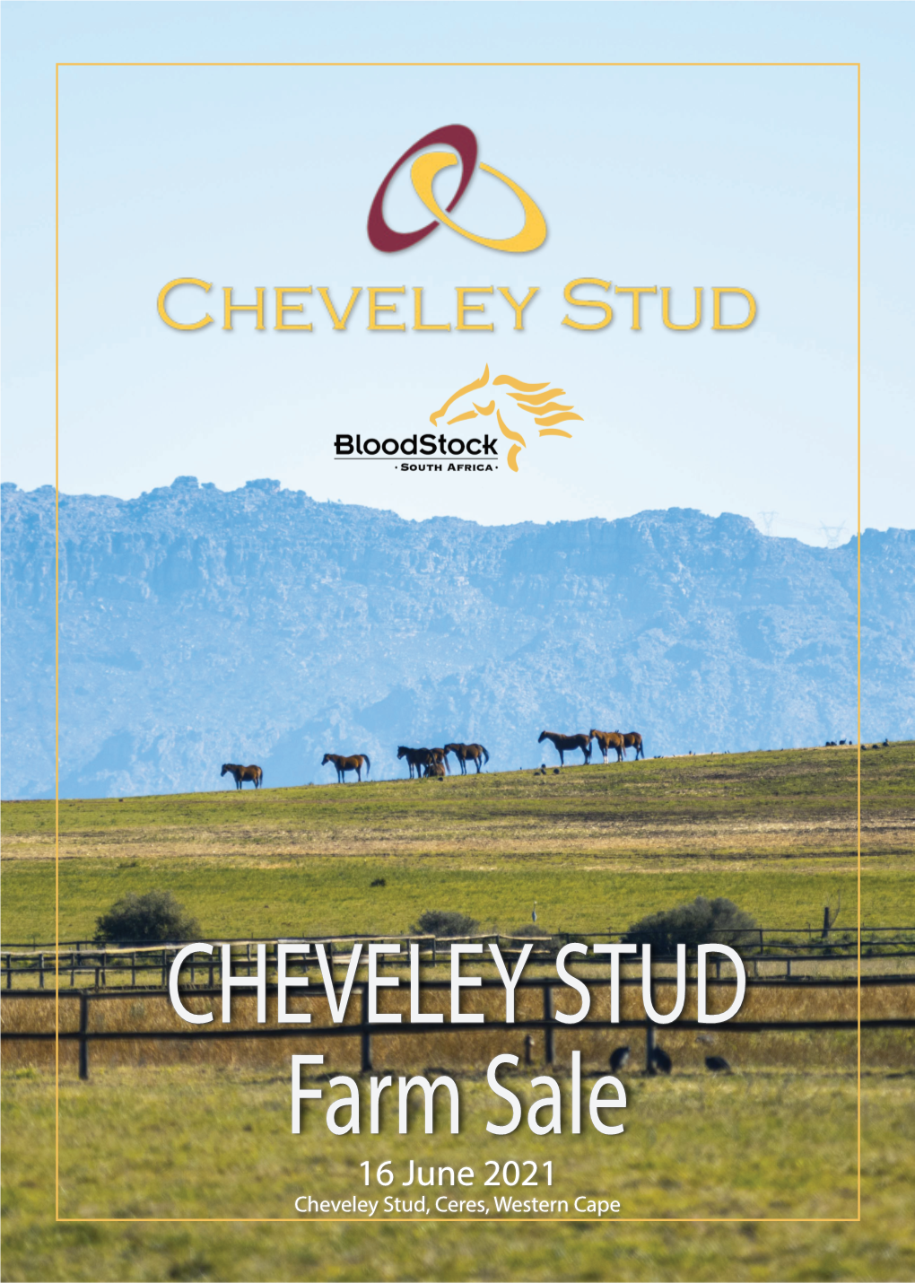 CHEVELEY STUD Farm Sale 16 June 2021 Cheveley Stud, Ceres, Western Cape