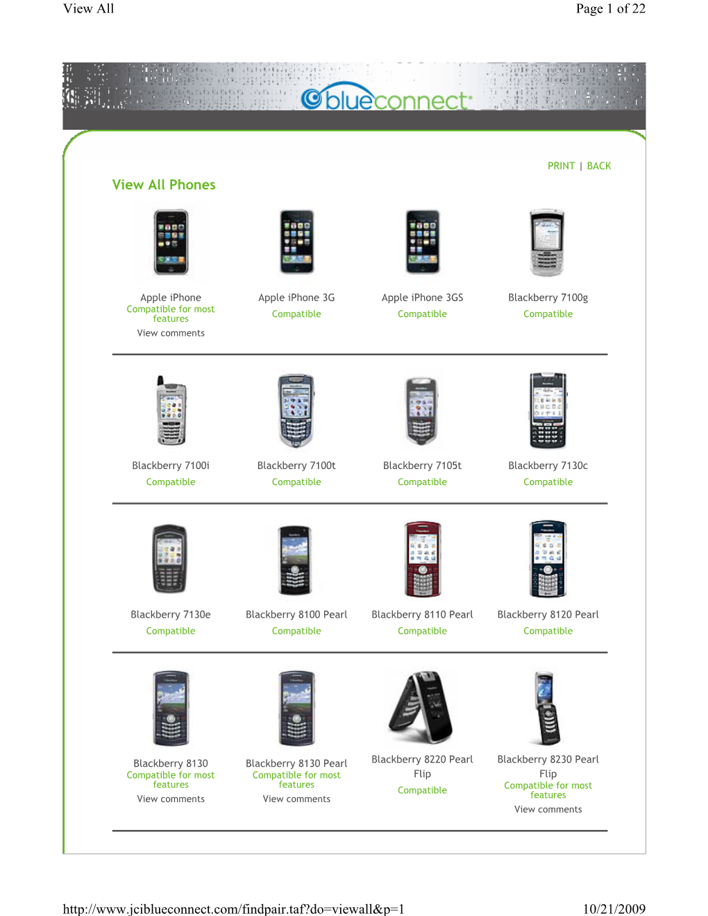 View All Phones Page 1 of 22 View All 10/21/2009