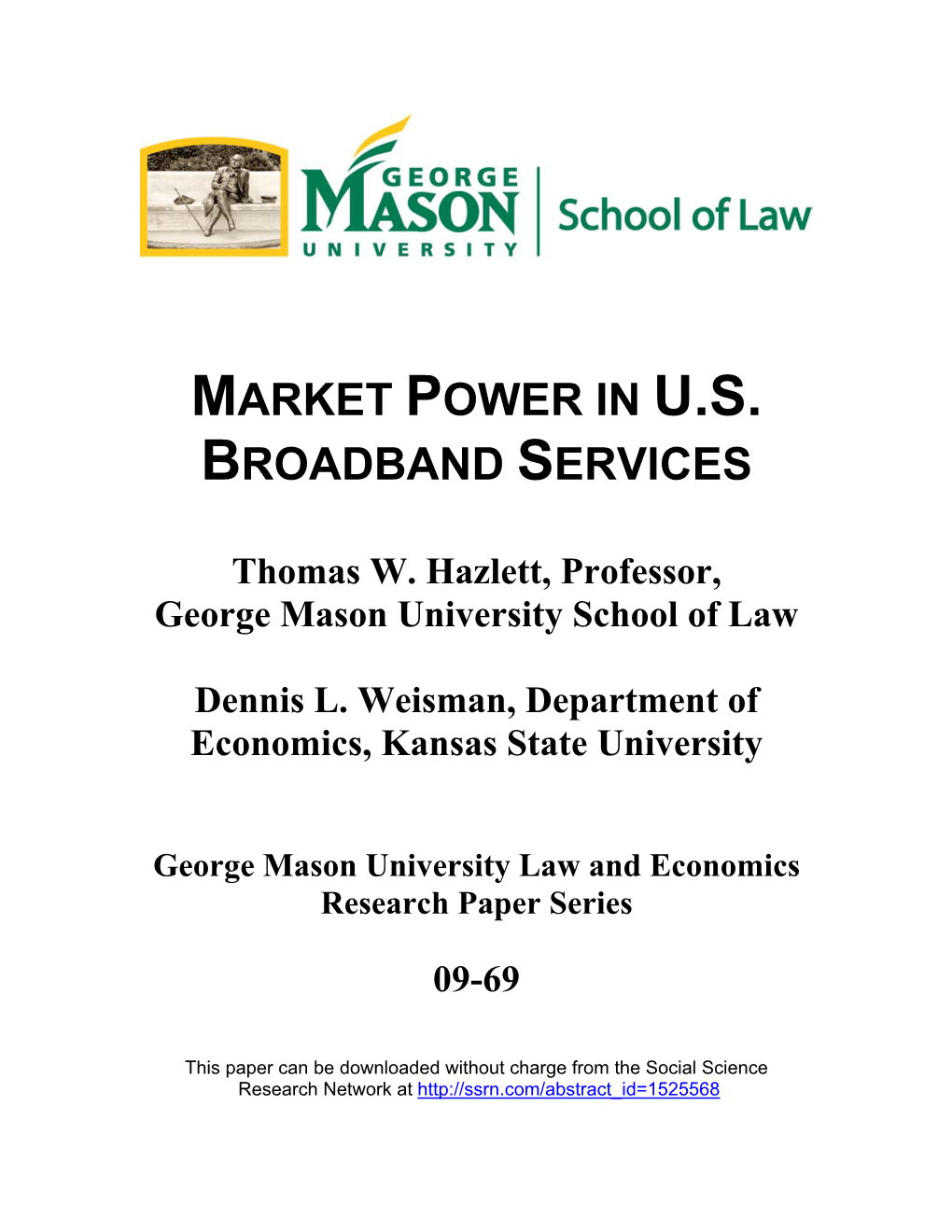 Market Power in U.S. Broadband Services