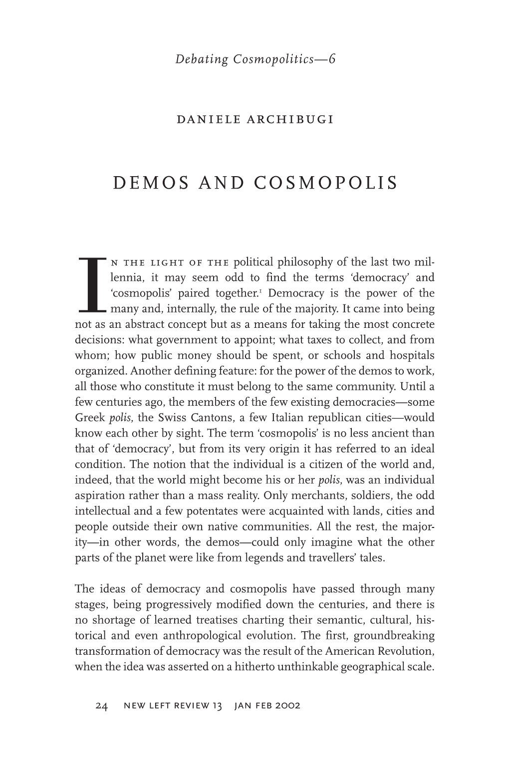 Demos and Cosmopolis