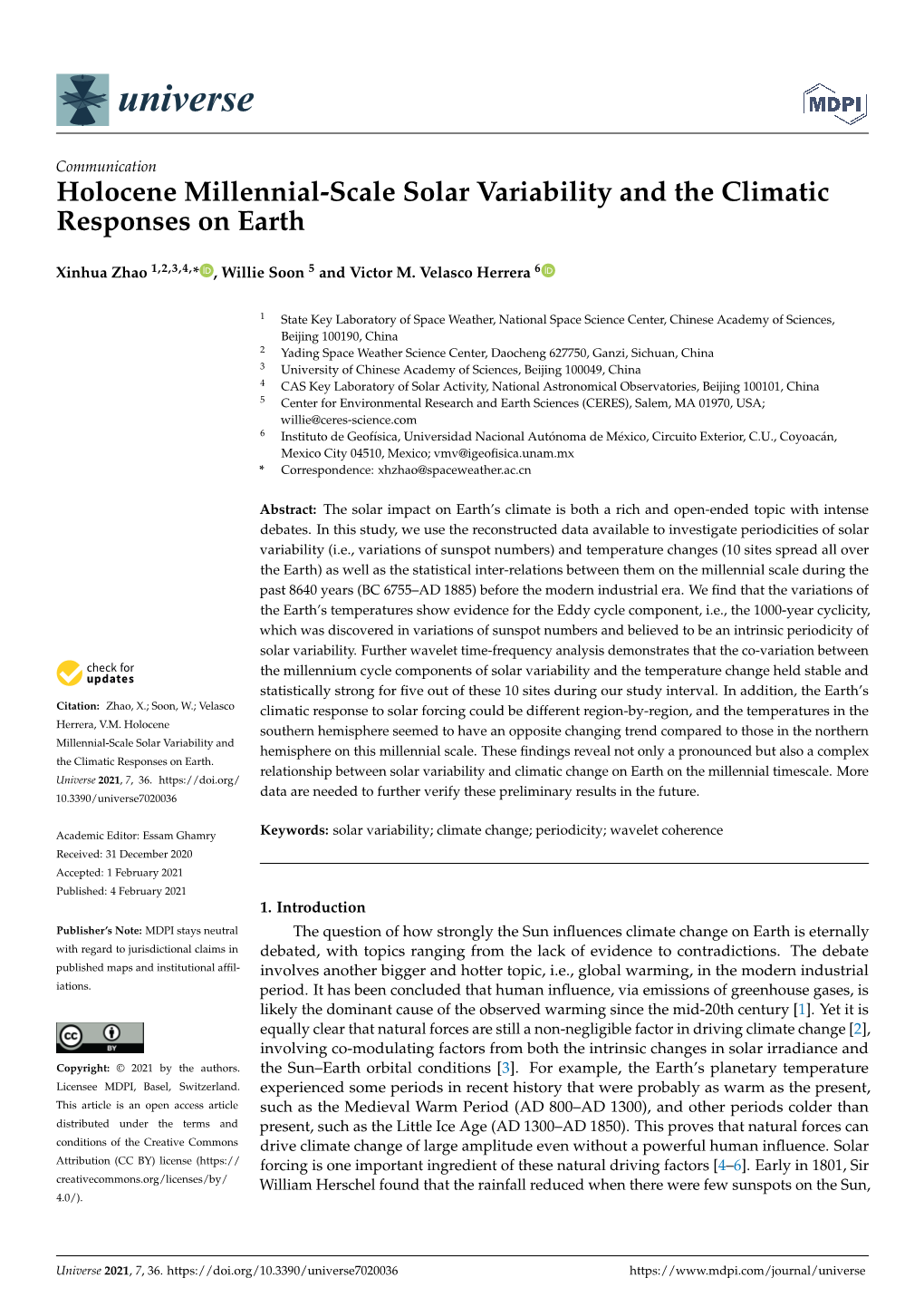 Holocene Millennial-Scale Solar Variability and the Climatic Responses on Earth