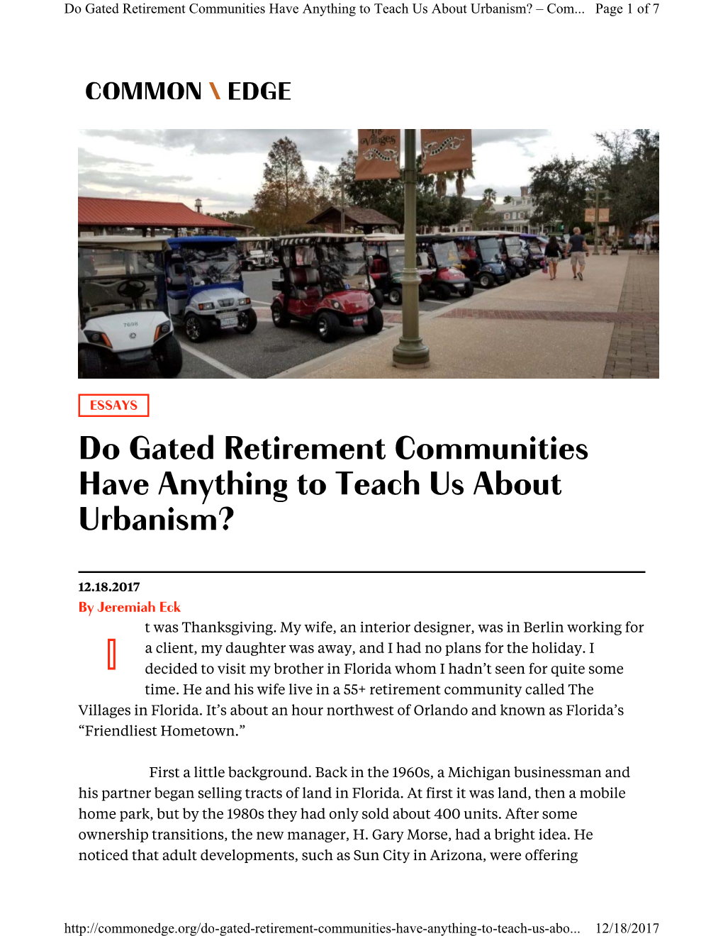 Do Gated Retirement Communities Have Anything to Teach Us About Urbanism? – Com