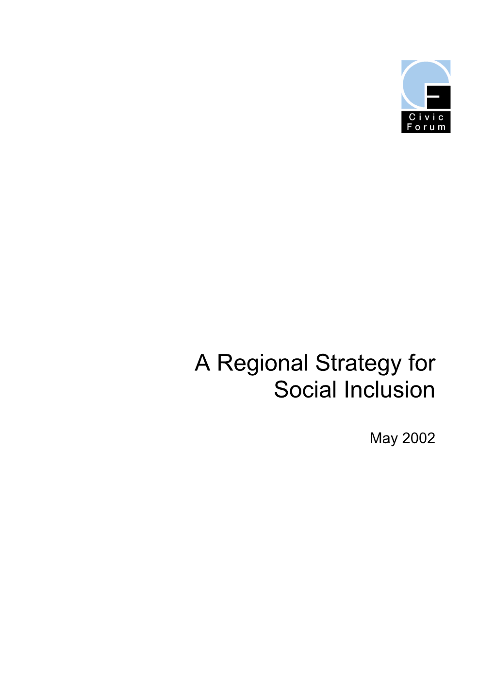 A Regional Strategy for Social Inclusion