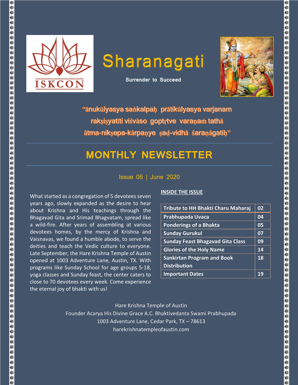 Monthly Newsletter