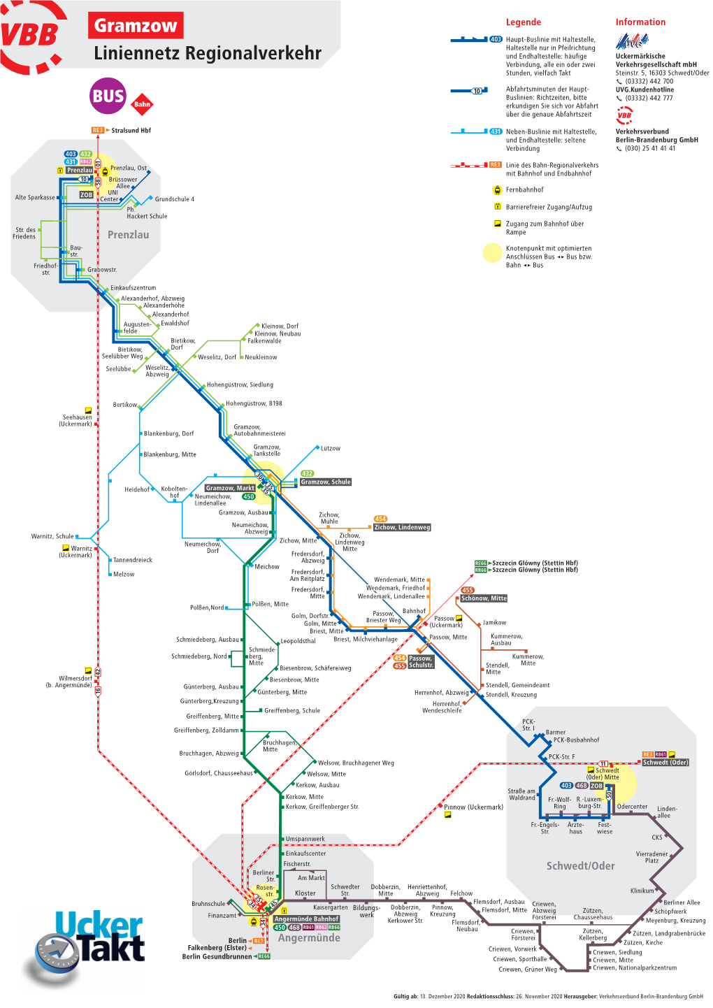 Gramzow Liniennetz Regionalverkehr