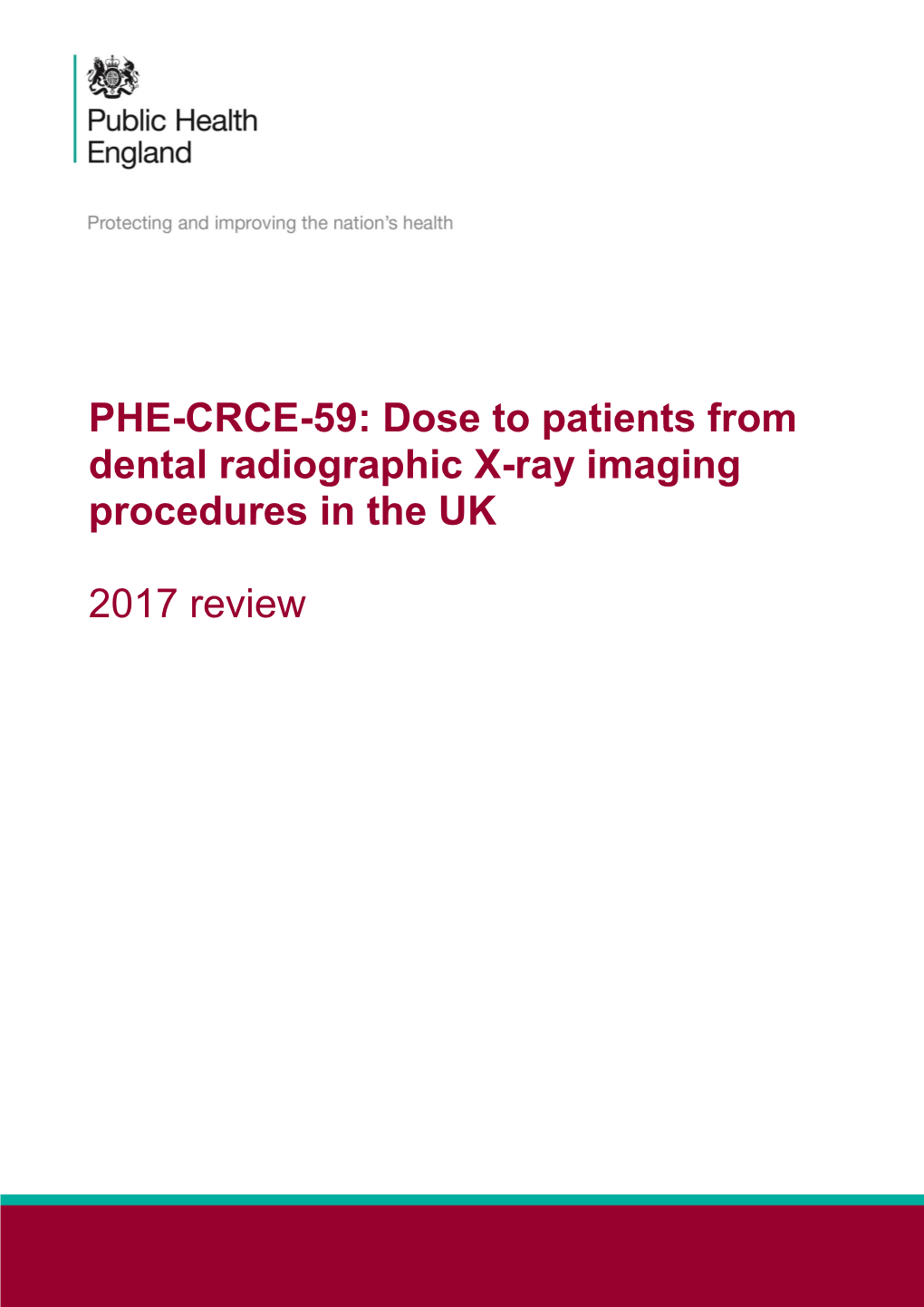 Dose to Patients from Dental Radiographic X-Ray Imaging Procedures in the UK