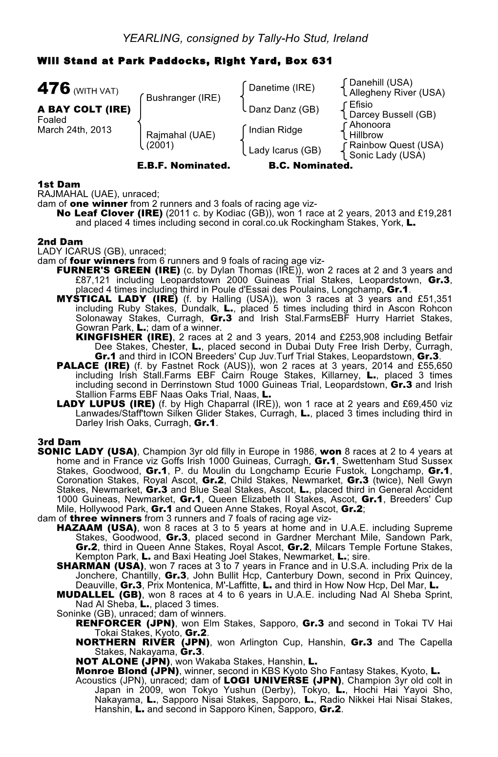 Tattersalls October Yearling Sale Book 1