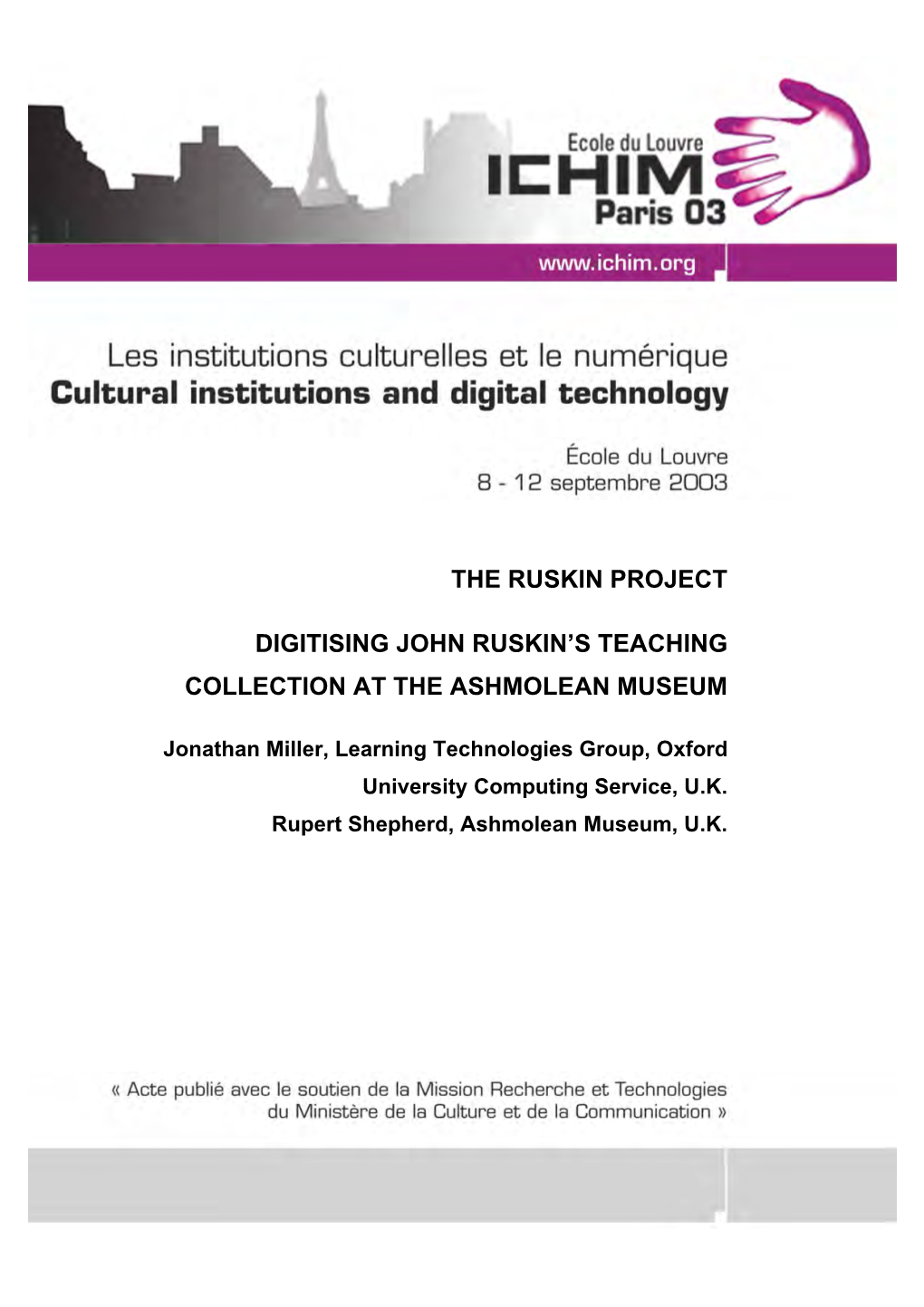The Ruskin Project Digitising John Ruskin's Teaching