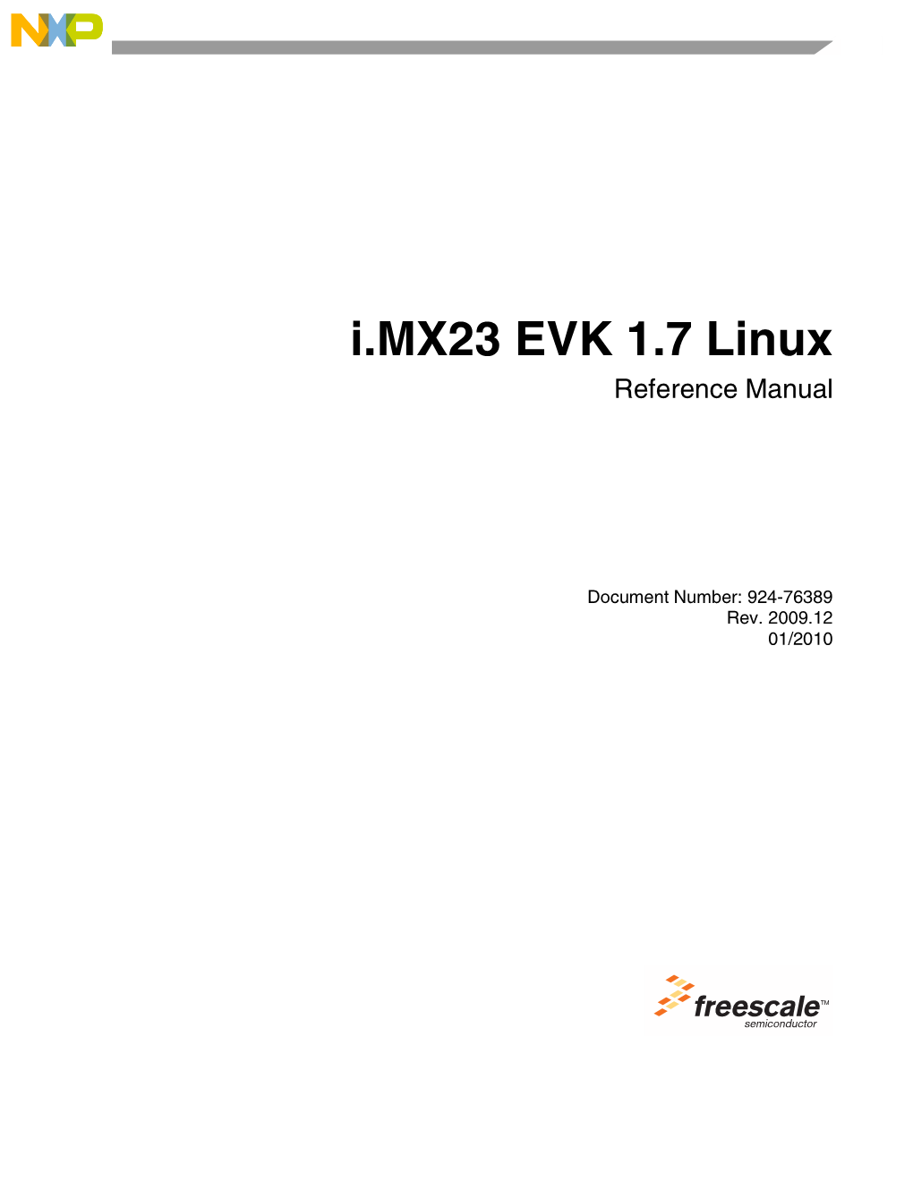 I.MX23 EVK 1.7 Linux Reference Manual