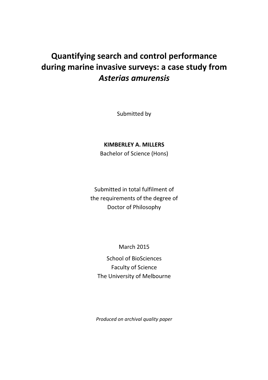 A Case Study from Asterias Amurensis