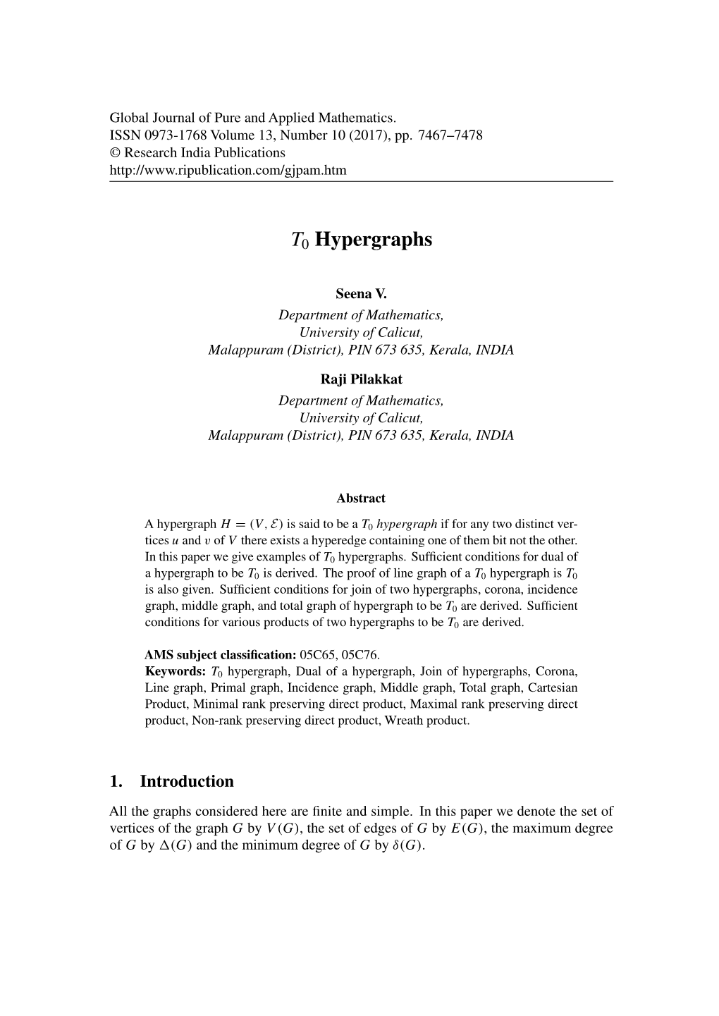 T0 Hypergraphs