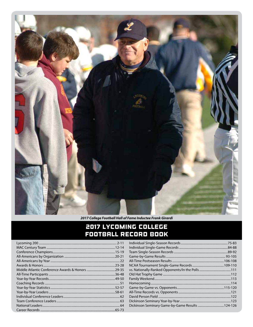 2017 Lycoming College Football Record Book Lycoming 200