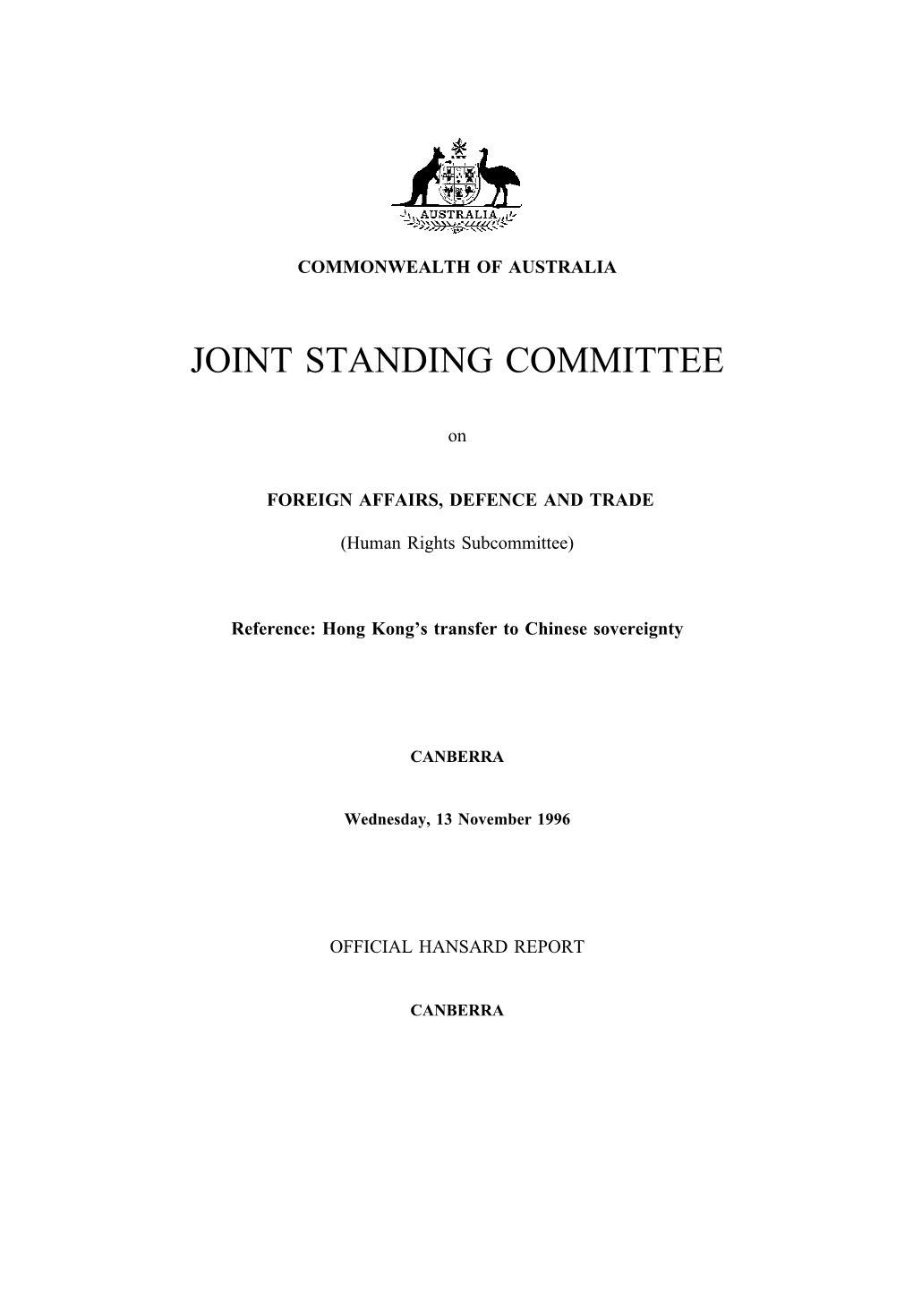 Joint Standing Committee