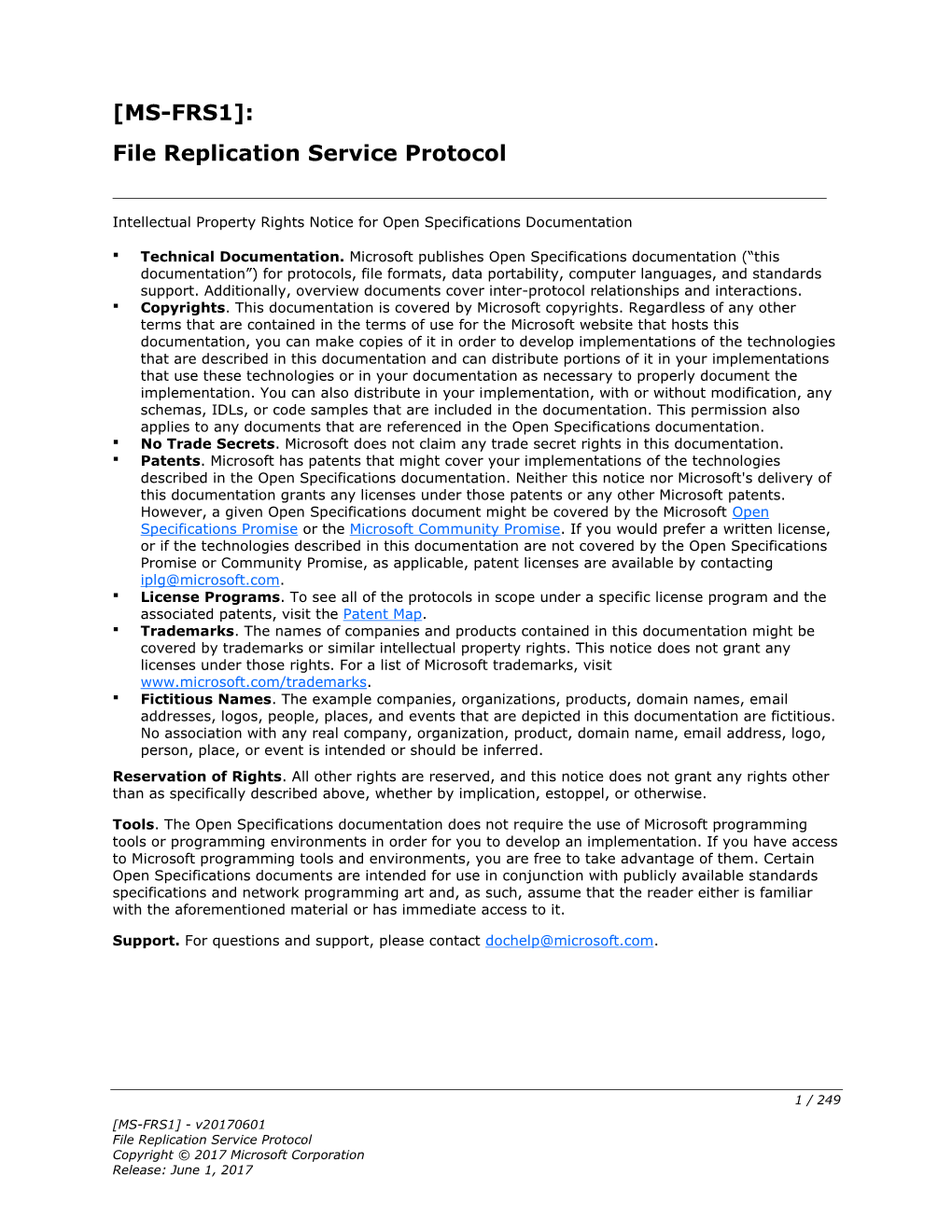 [MS-FRS1]: File Replication Service Protocol