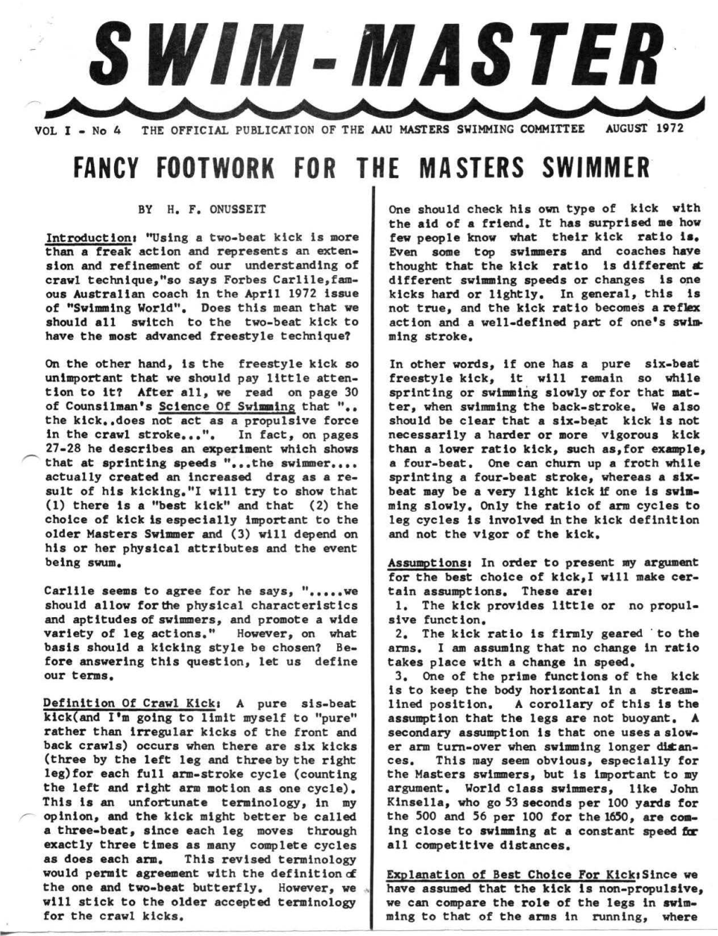 Fancy Footwork for the Masters Swimmer