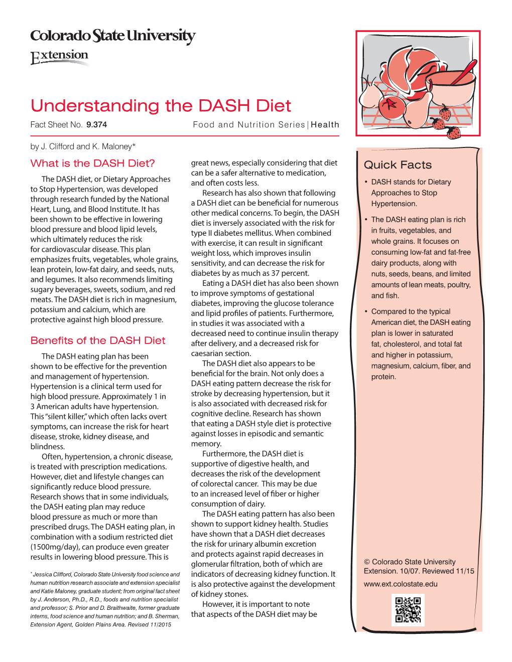 Understanding the DASH Diet Fact Sheet No