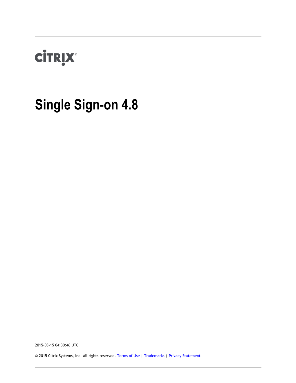 Single Sign-On 4.8