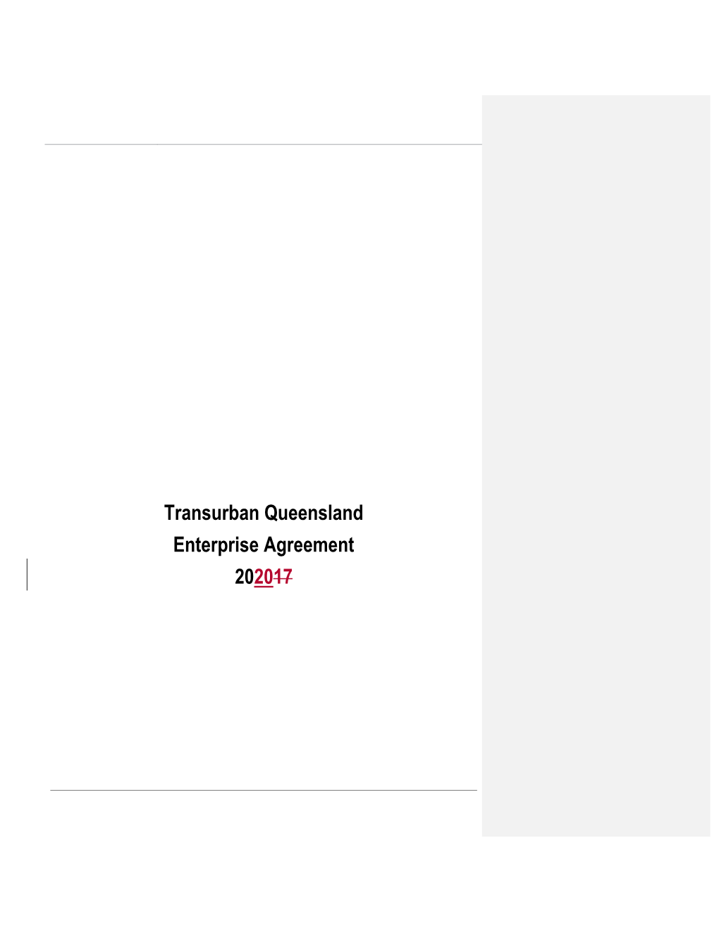 Transurban Queensland Enterprise Agreement 202017