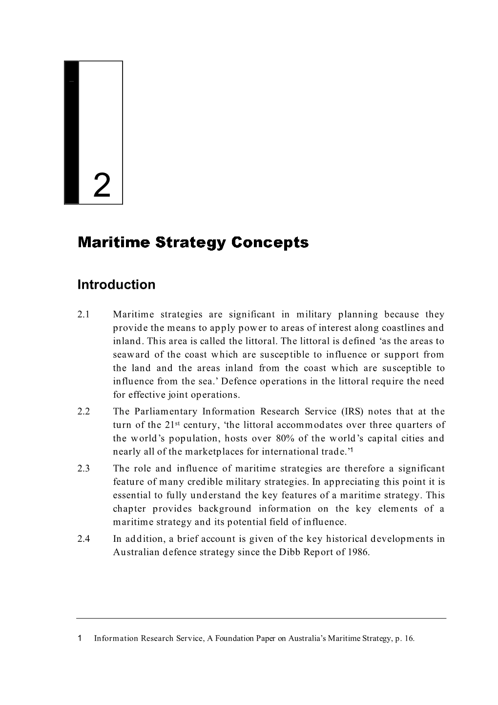 Chapter 2: Maritime Strategy Concepts