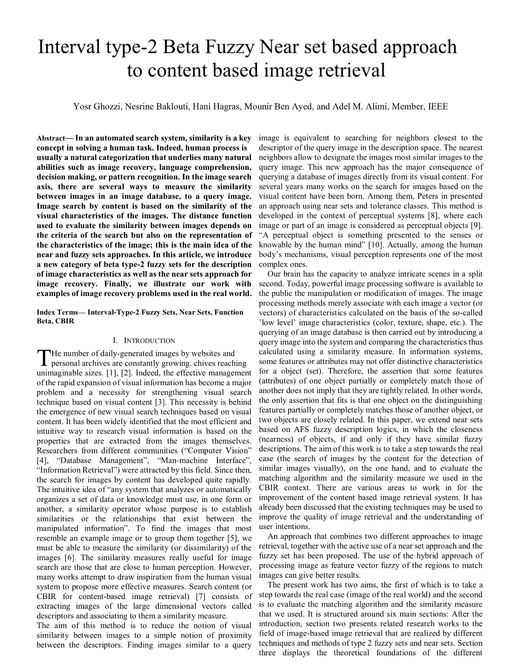 Interval Type-2 Beta Fuzzy Near Set Based Approach to Content Based Image Retrieval