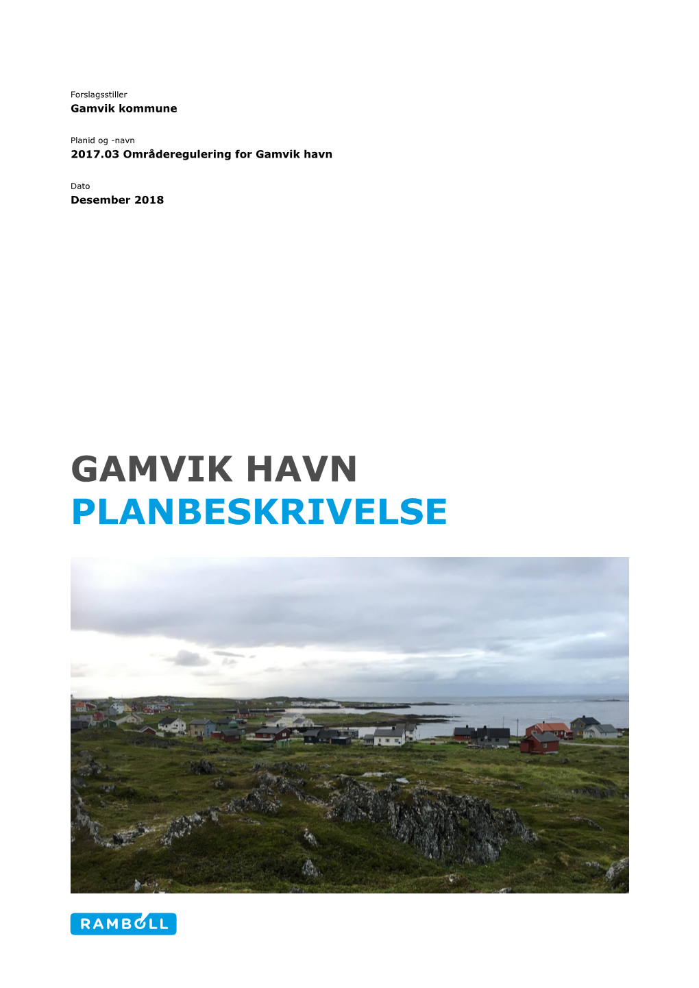Gamvik Havn Planbeskrivelse
