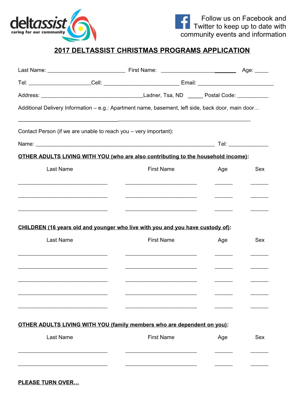 2009 Christmas Programs Application