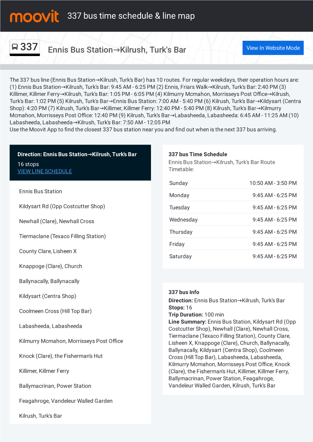 337 Bus Time Schedule & Line Route