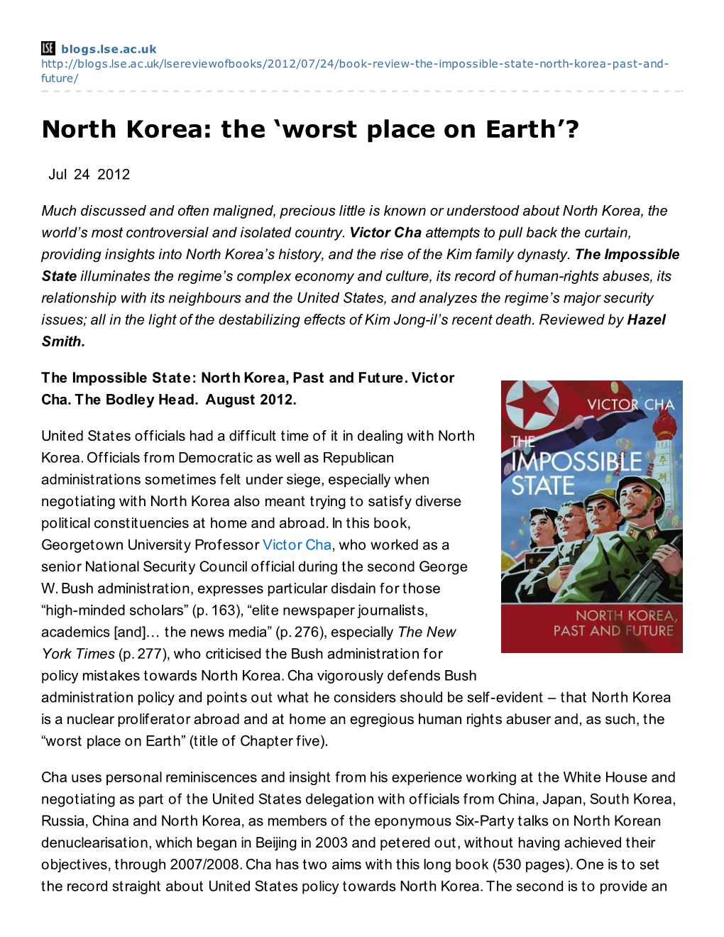 North Korea: the ‘Worst Place on Earth’?