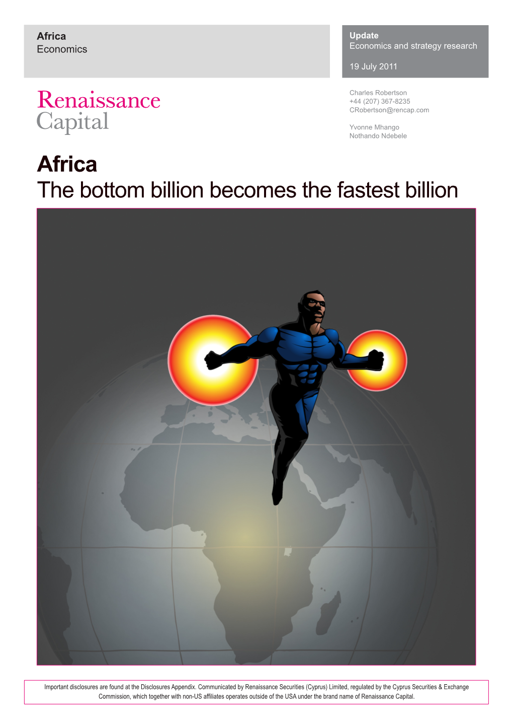 Africa the Bottom Billion Becomes the Fastest Billion