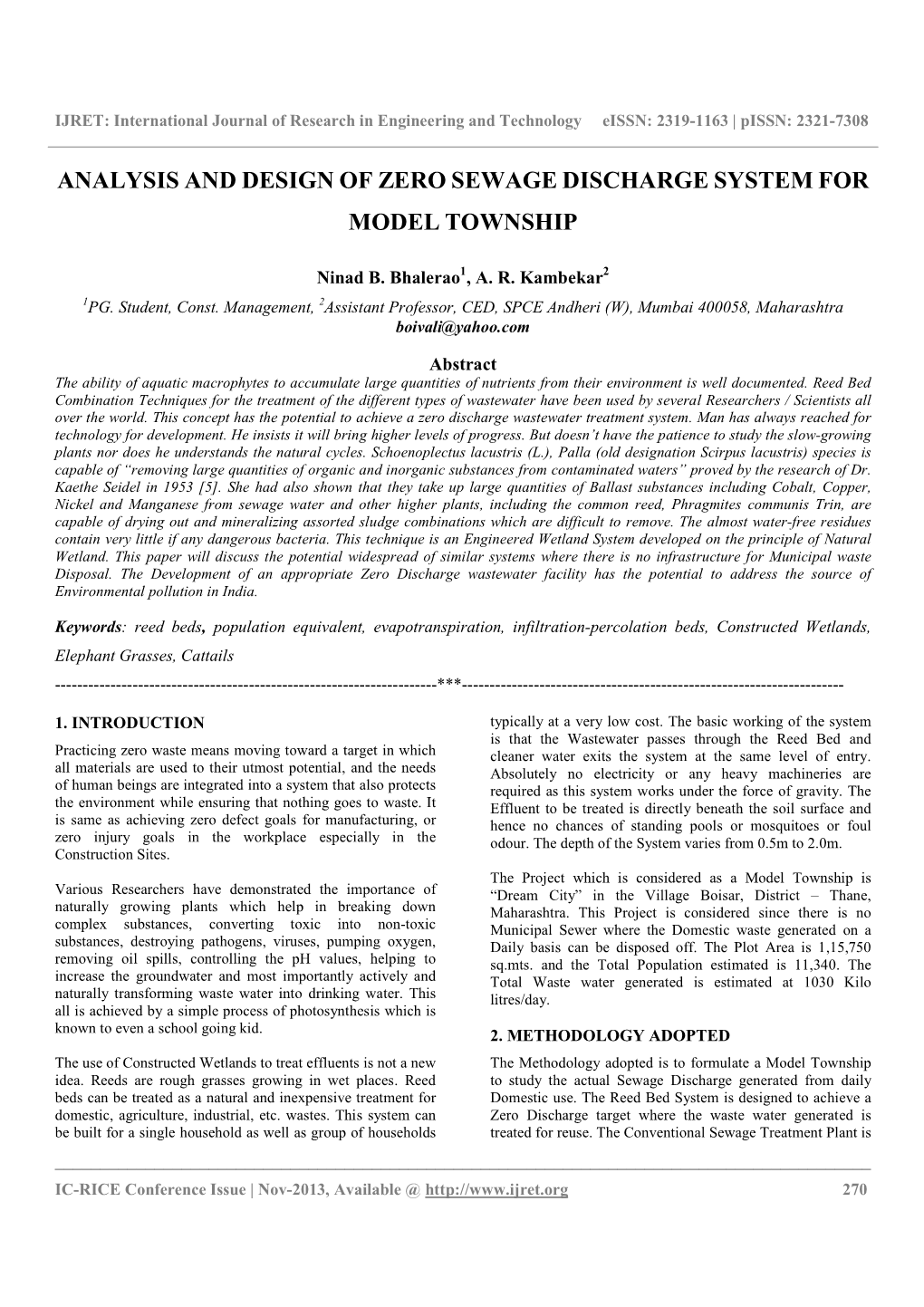 Analysis and Design of Zero Sewage Discharge System For