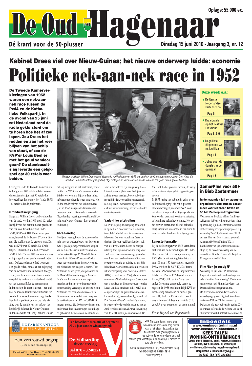 Politieke Nek-Aan-Nek Race in 1952