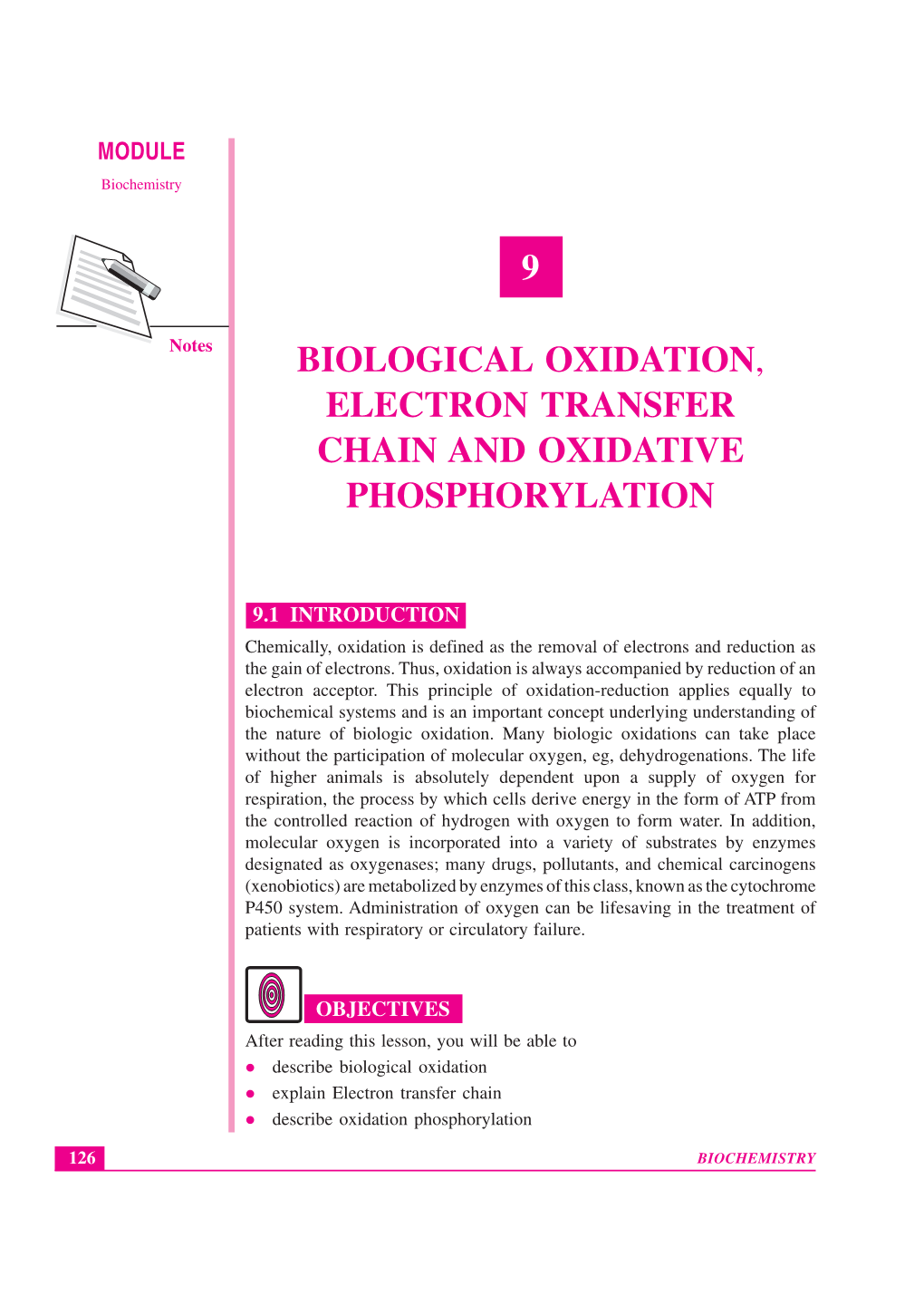 9 Biological Oxidation, Electron Transfer Chain