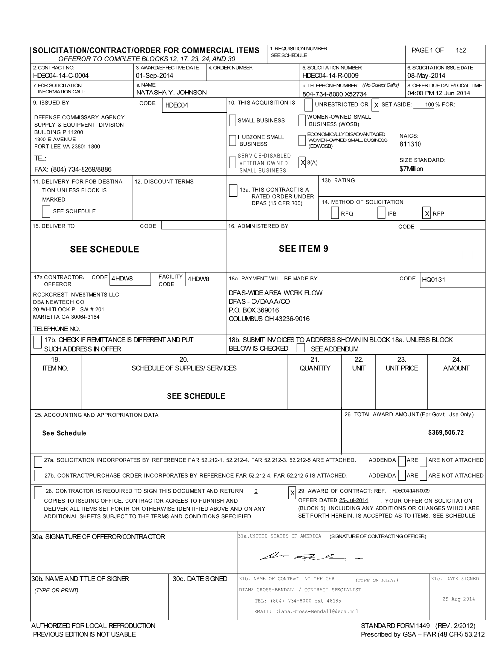 Section SF 1449 - CONTINUATION SHEET s3