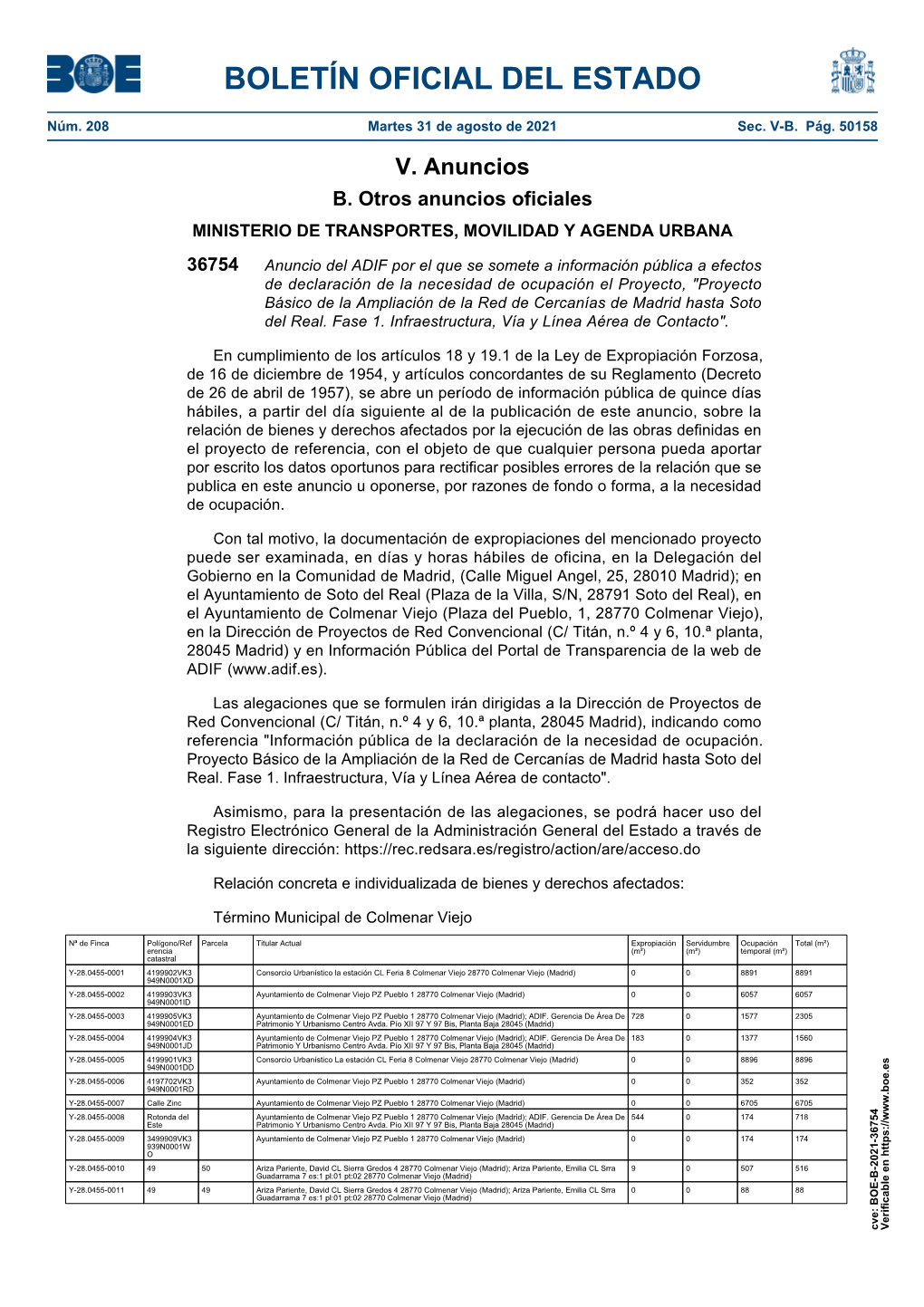 Anuncio 36754 Del BOE Núm. 208 De 2021