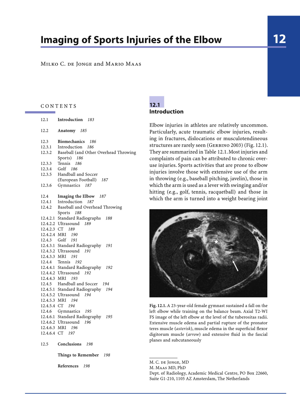 Imaging of Sports Injuries of the Elbow 183
