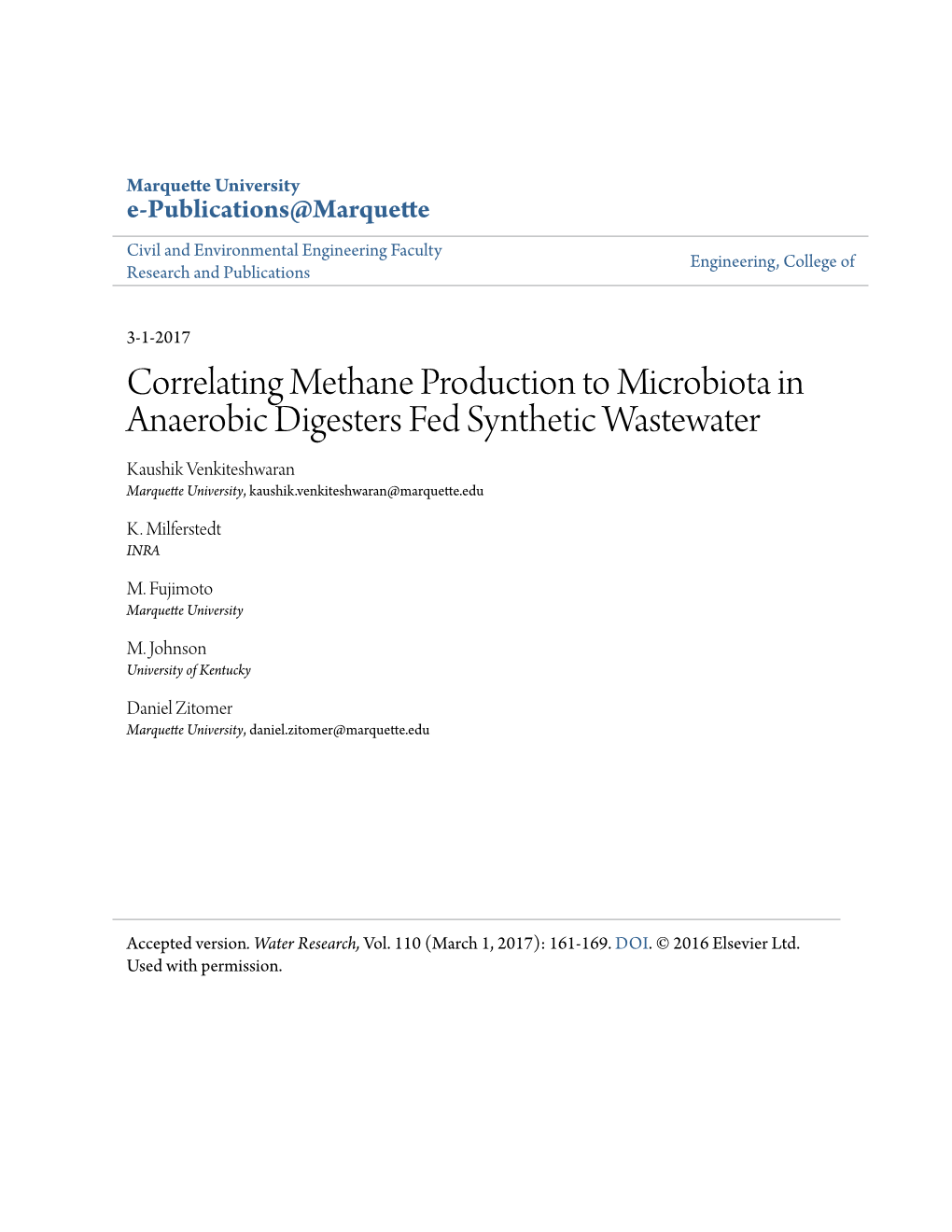 Correlating Methane Production to Microbiota in Anaerobic Digesters