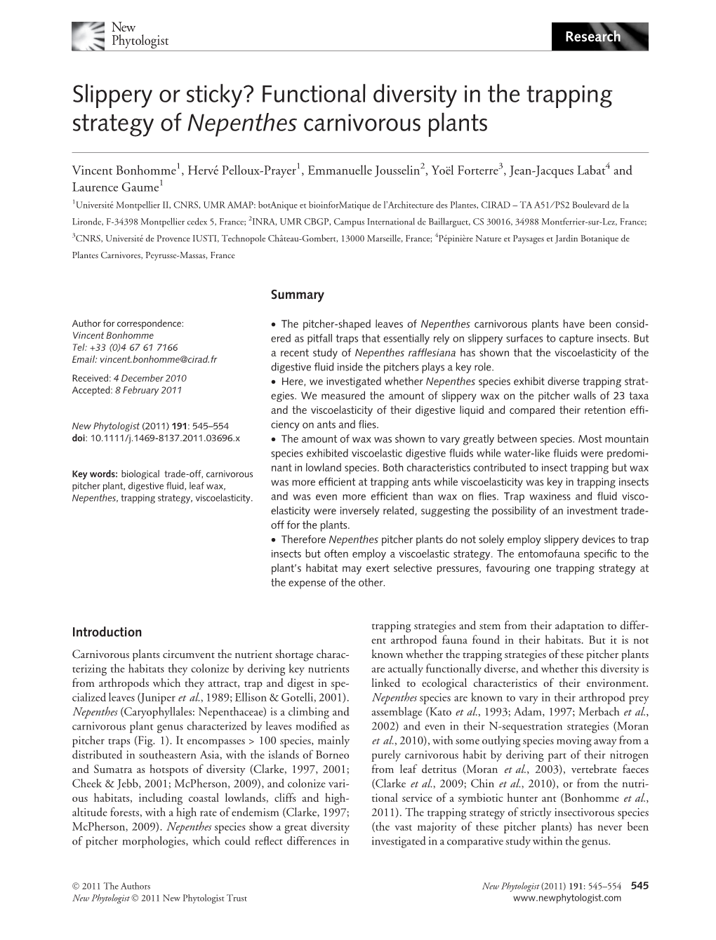 Functional Diversity in the Trapping Strategy of Nepenthes Carnivorous Plants