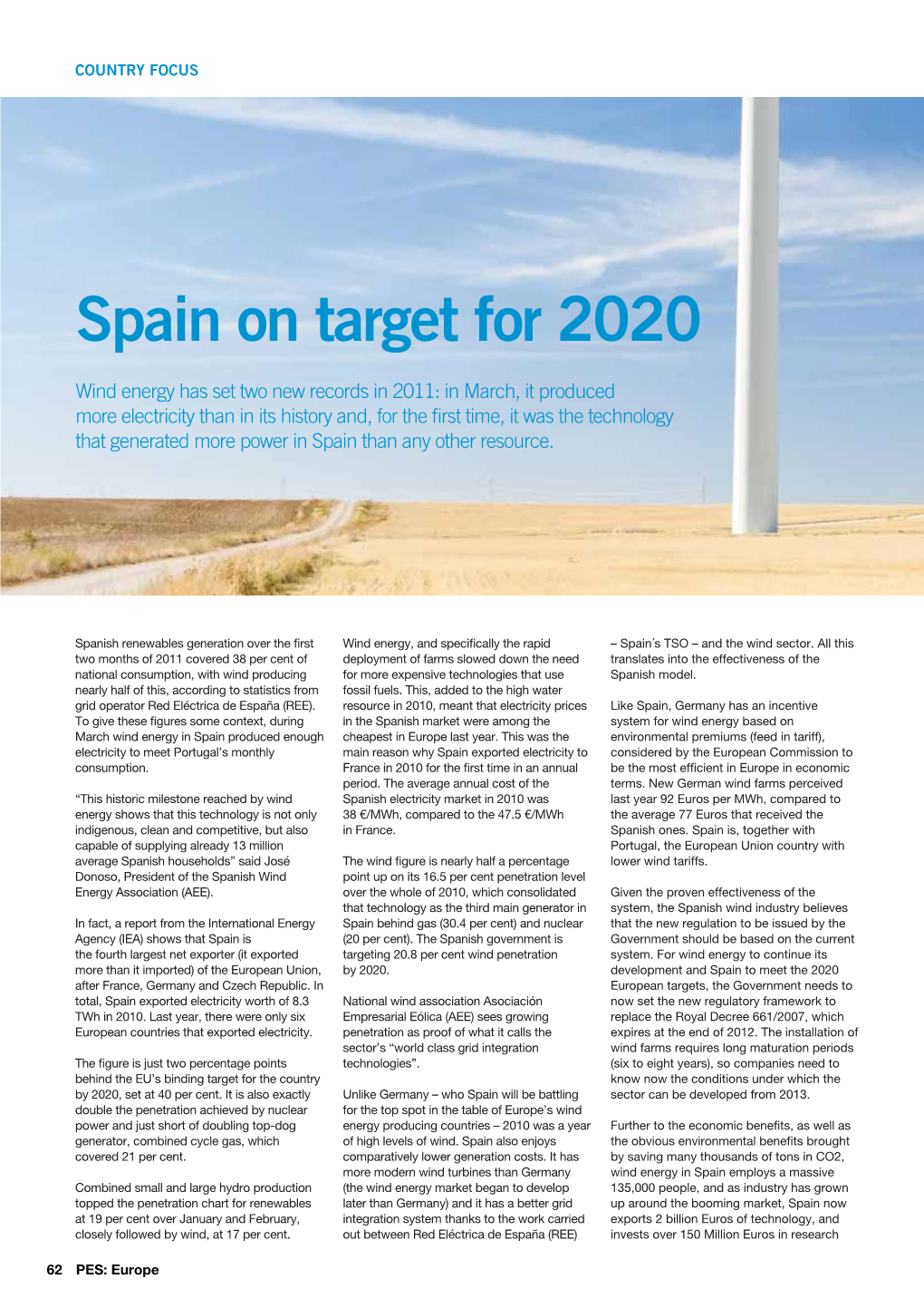 Spain on Target for 2020
