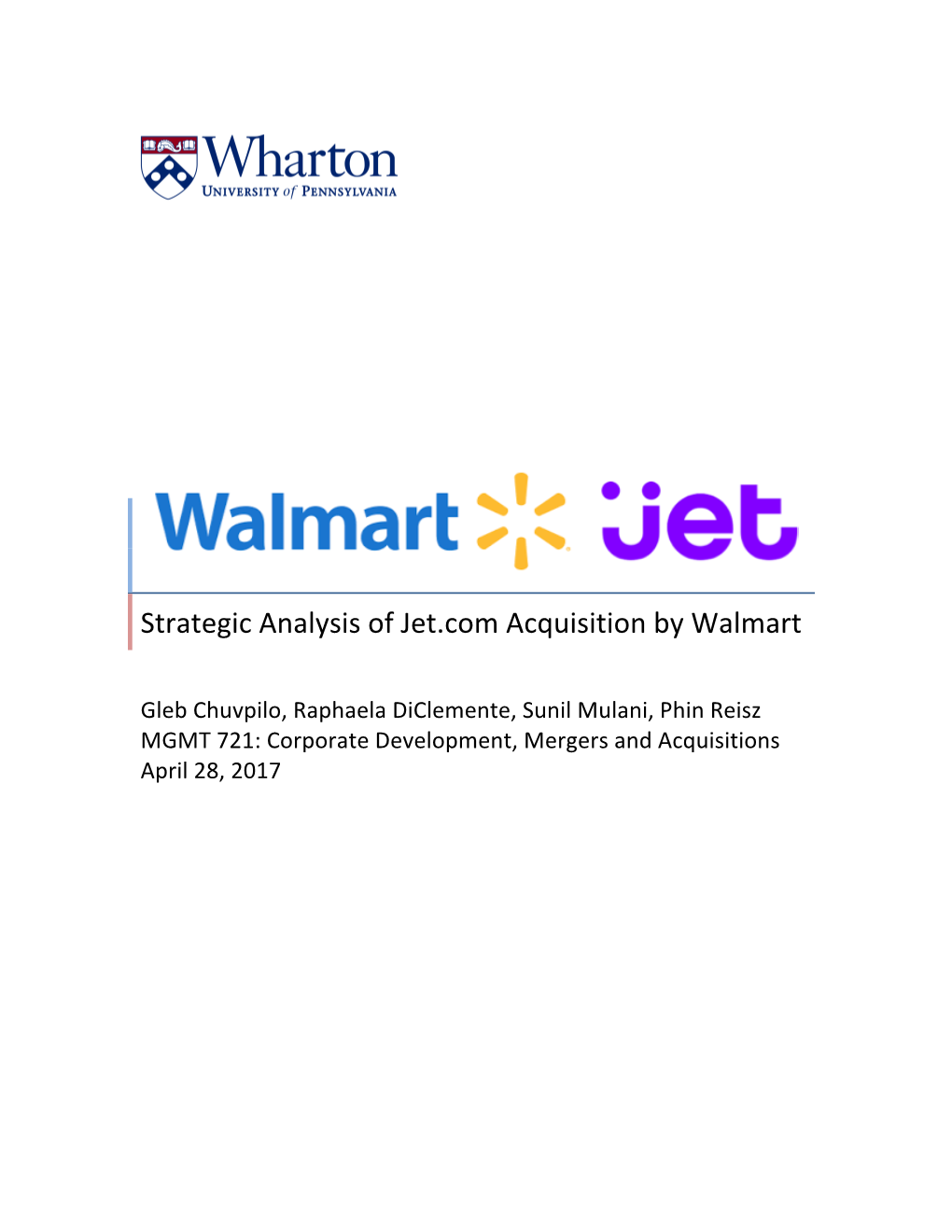 Strategic Analysis of Jet.Com Acquisition by Walmart
