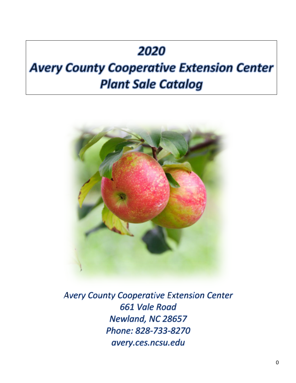 2020 Avery County Cooperative Extension Center Plant Sale