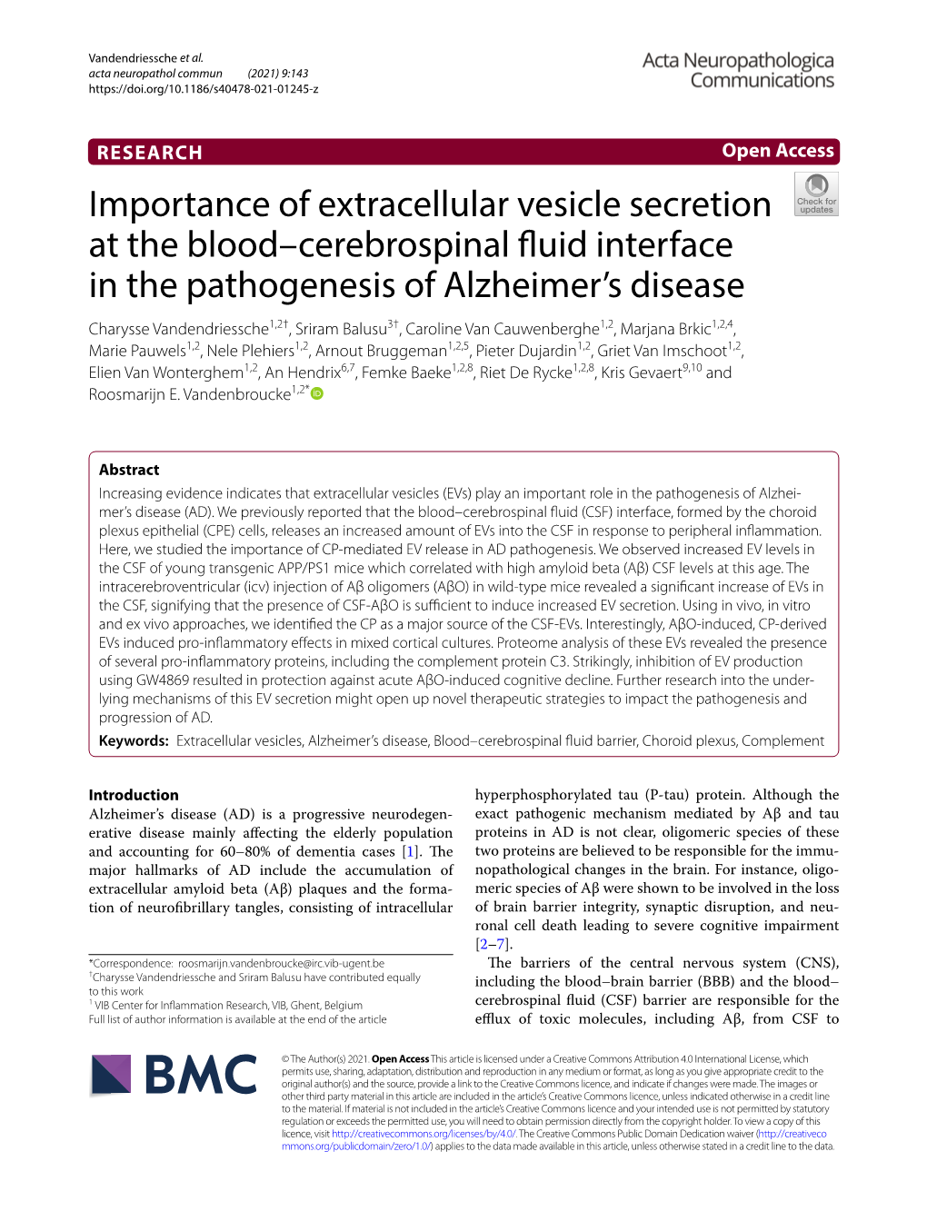 Importance of Extracellular Vesicle Secretion at the Blood