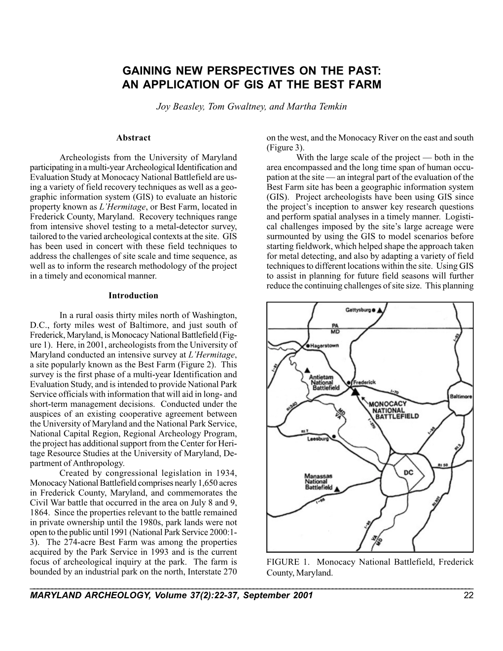 Gaining New Perspectives on the Past: an Application of Gis at the Best Farm