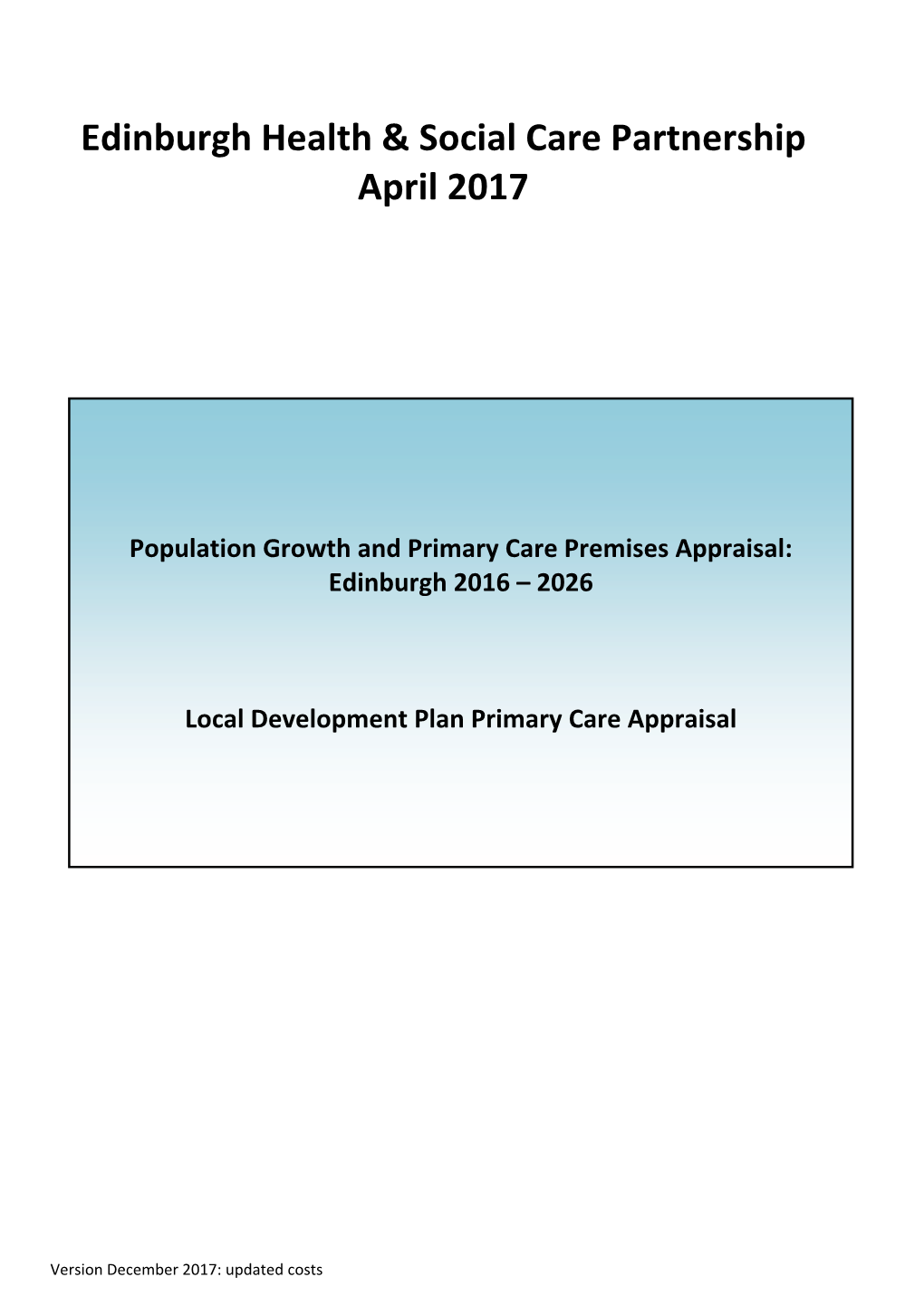 Edinburgh Health & Social Care Partnership April 2017