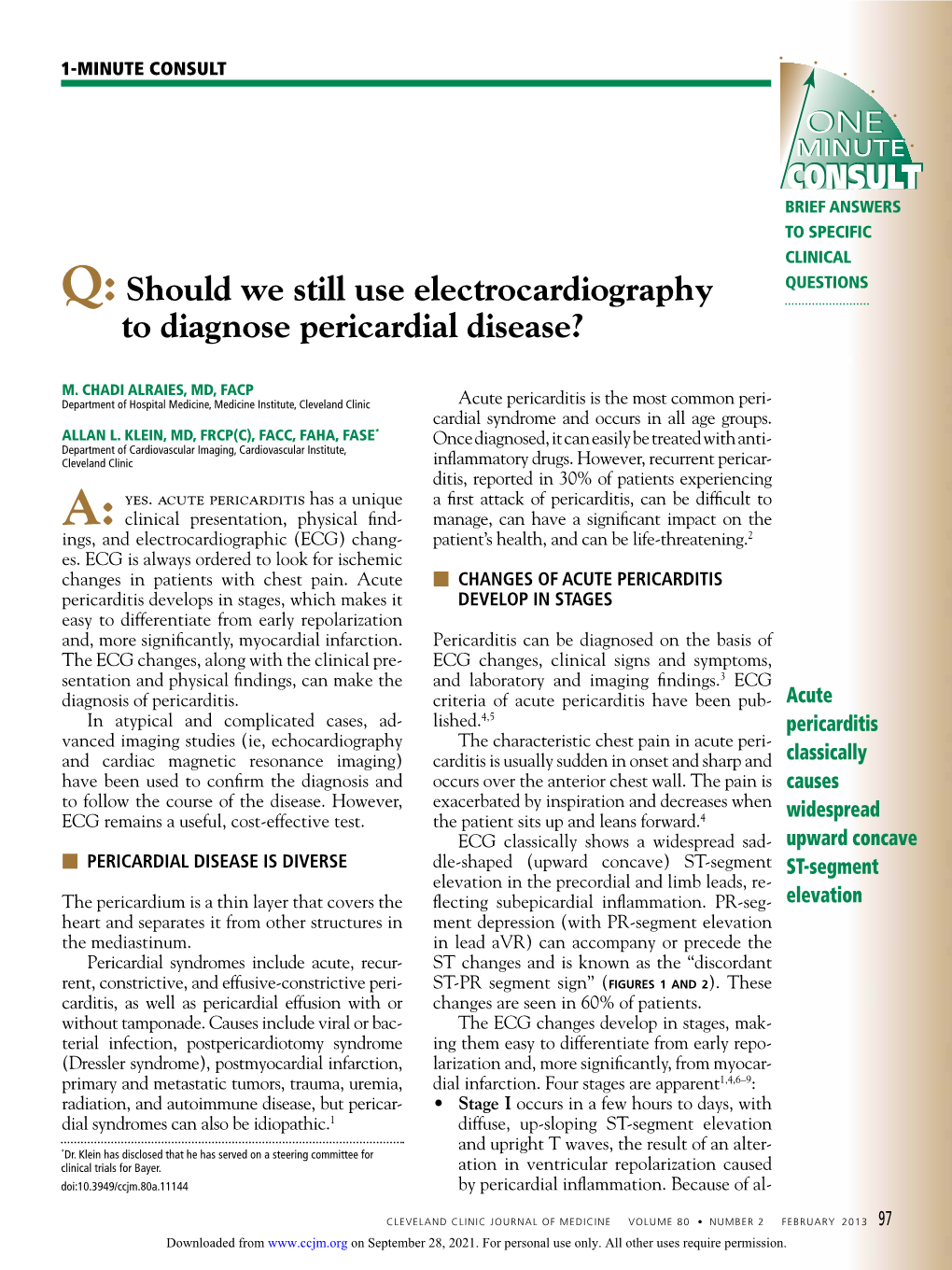 Should We Still Use Electrocardiography to Diagnose