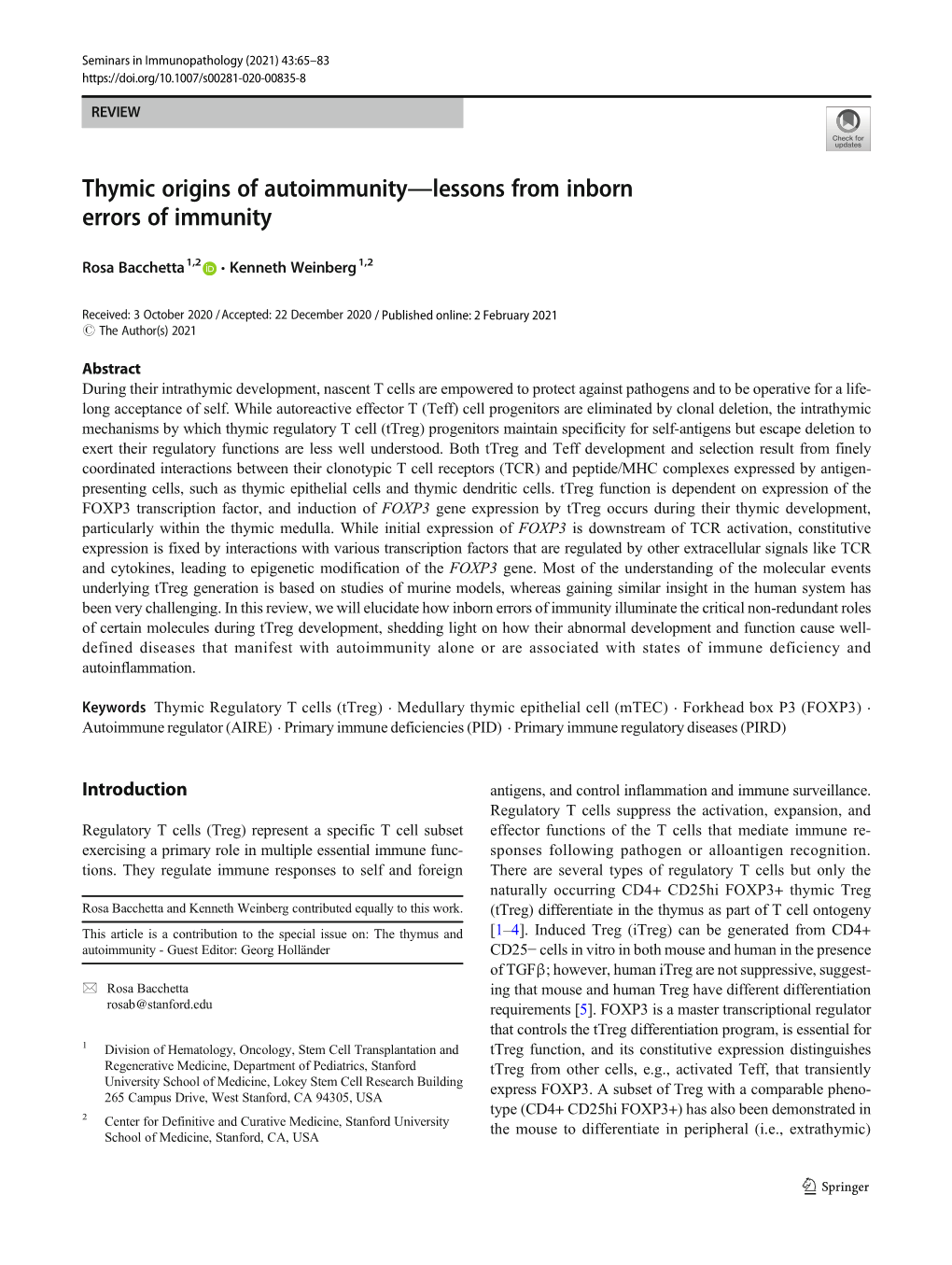 Thymic Origins of Autoimmunity—Lessons from Inborn Errors of Immunity