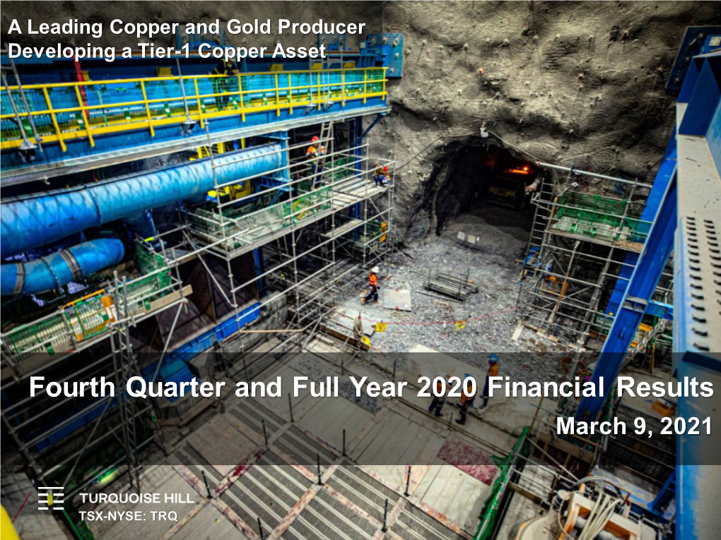 A Leading Copper and Gold Producer Developing a Tier-1 Copper Asset