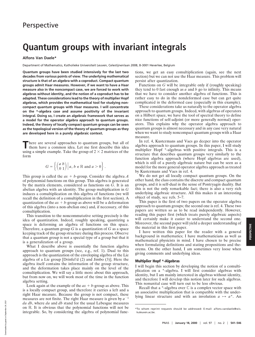 Quantum Groups with Invariant Integrals