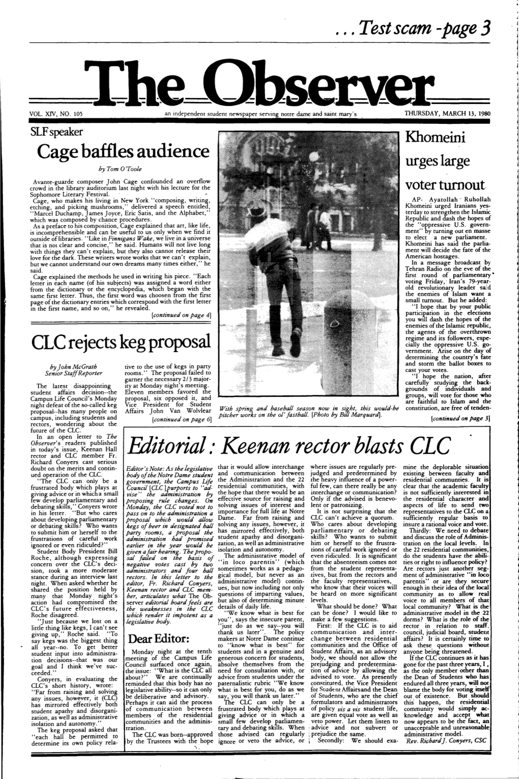 Editorial.· Keenan Rector Blasts CLC Rector and CLC Member Fr