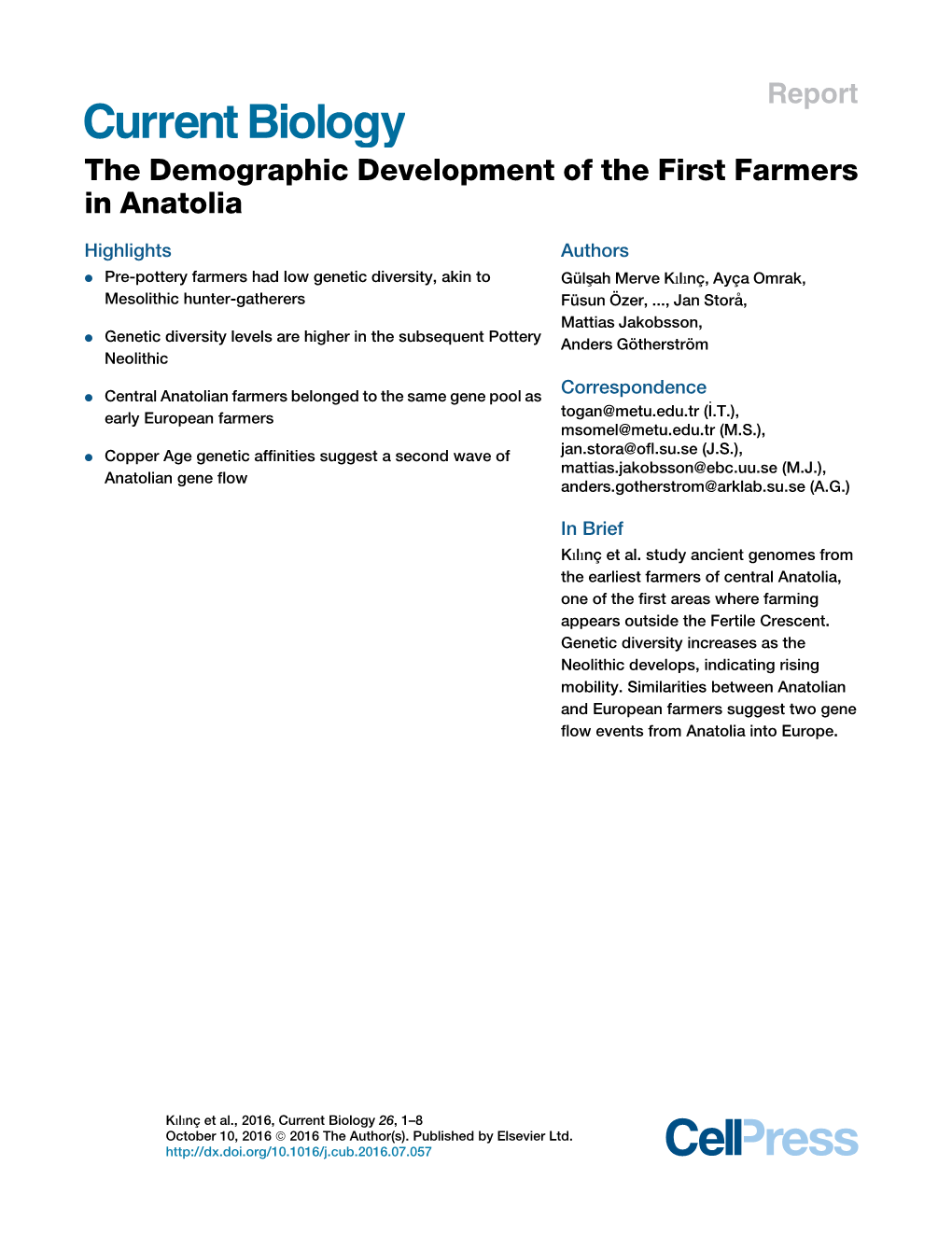 The Demographic Development of the First Farmers in Anatolia
