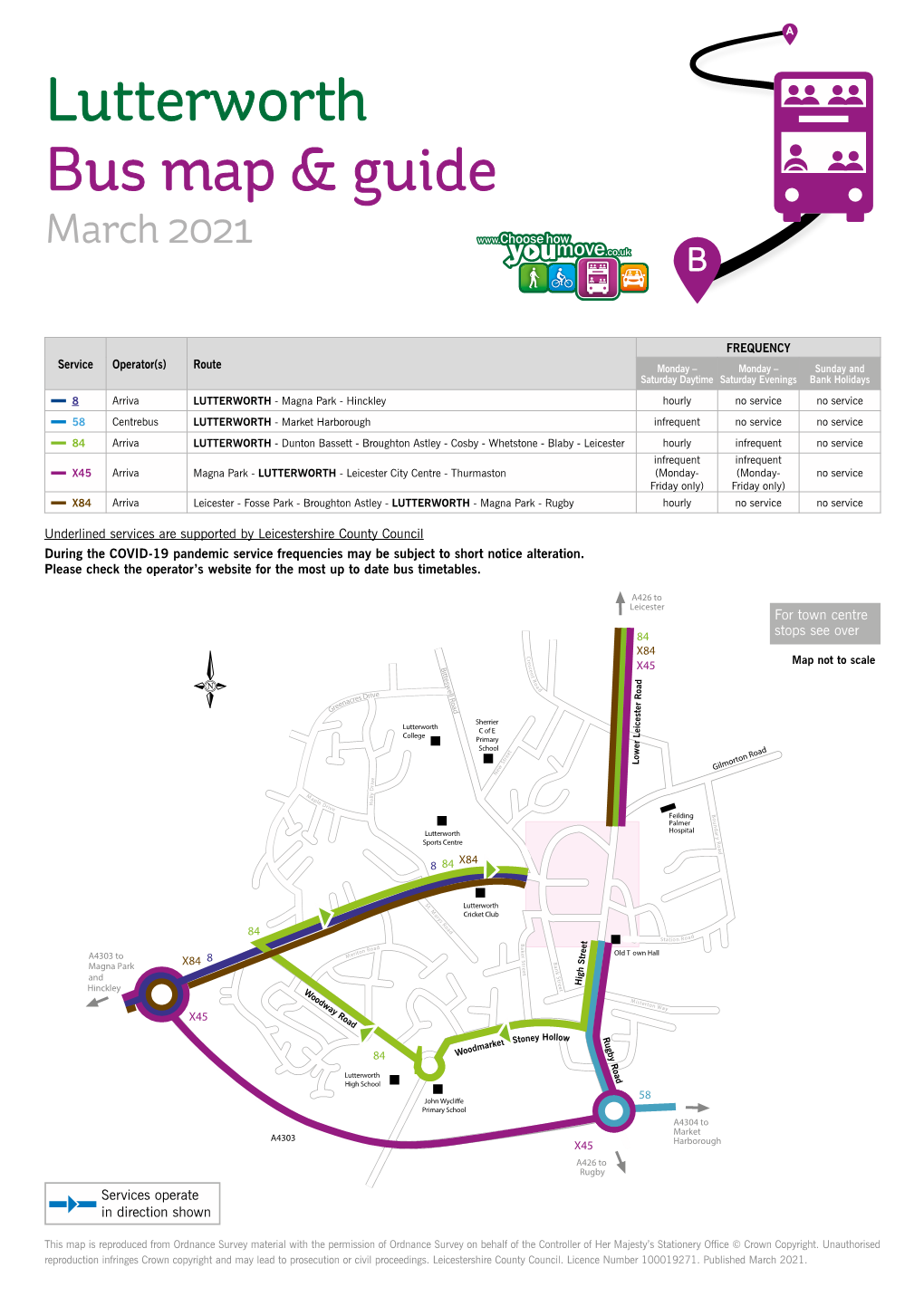 Lutterworth Bus Map and Guide